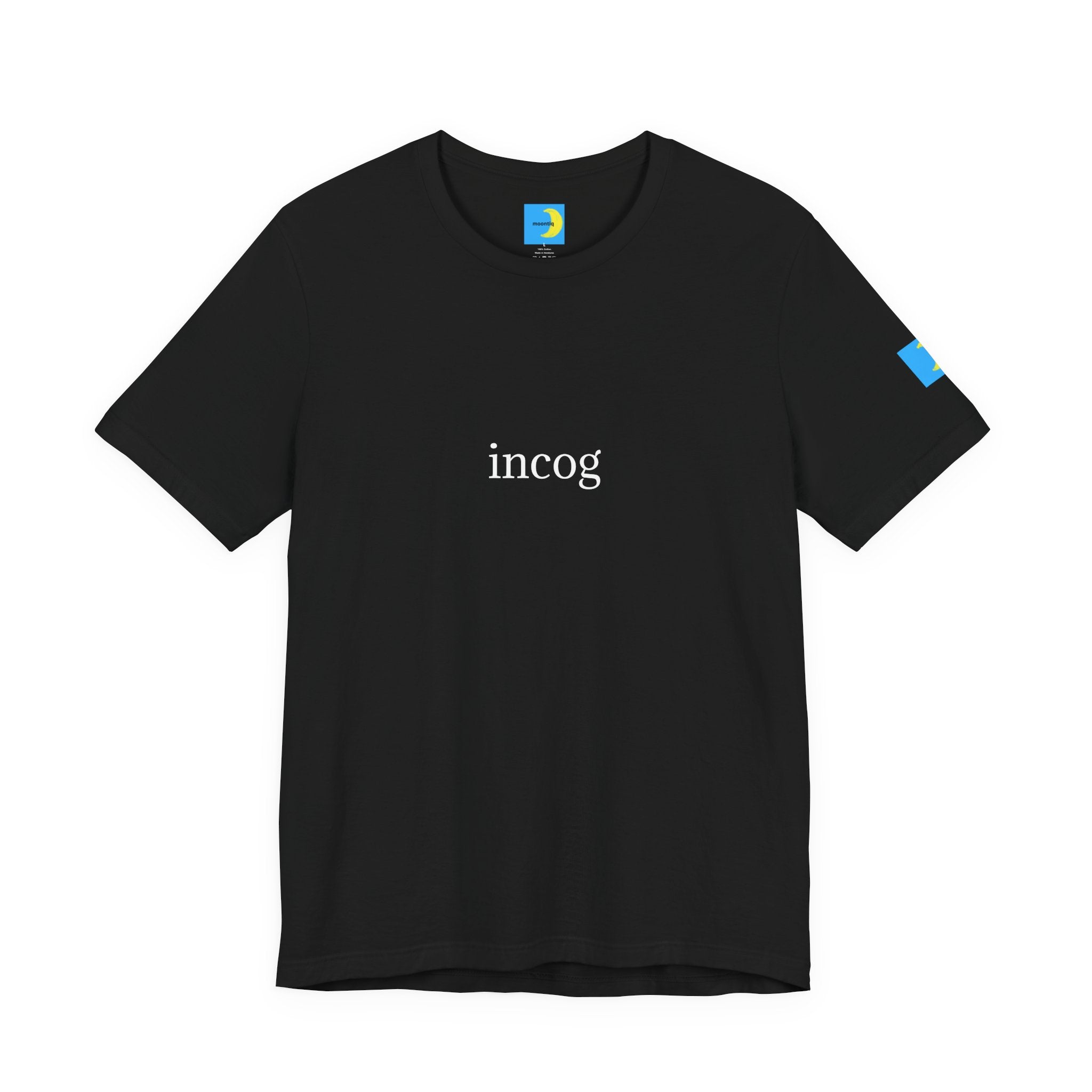 moontiq 'Incognito' Men's Women's Black Classic Jersey T-Shirt INT