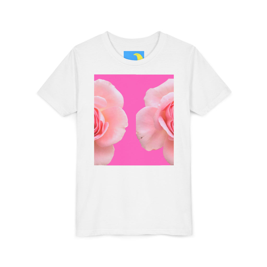 moontiq Youth Teen T-Shirt 'Rose Sorbet' Cute Pink Tee US