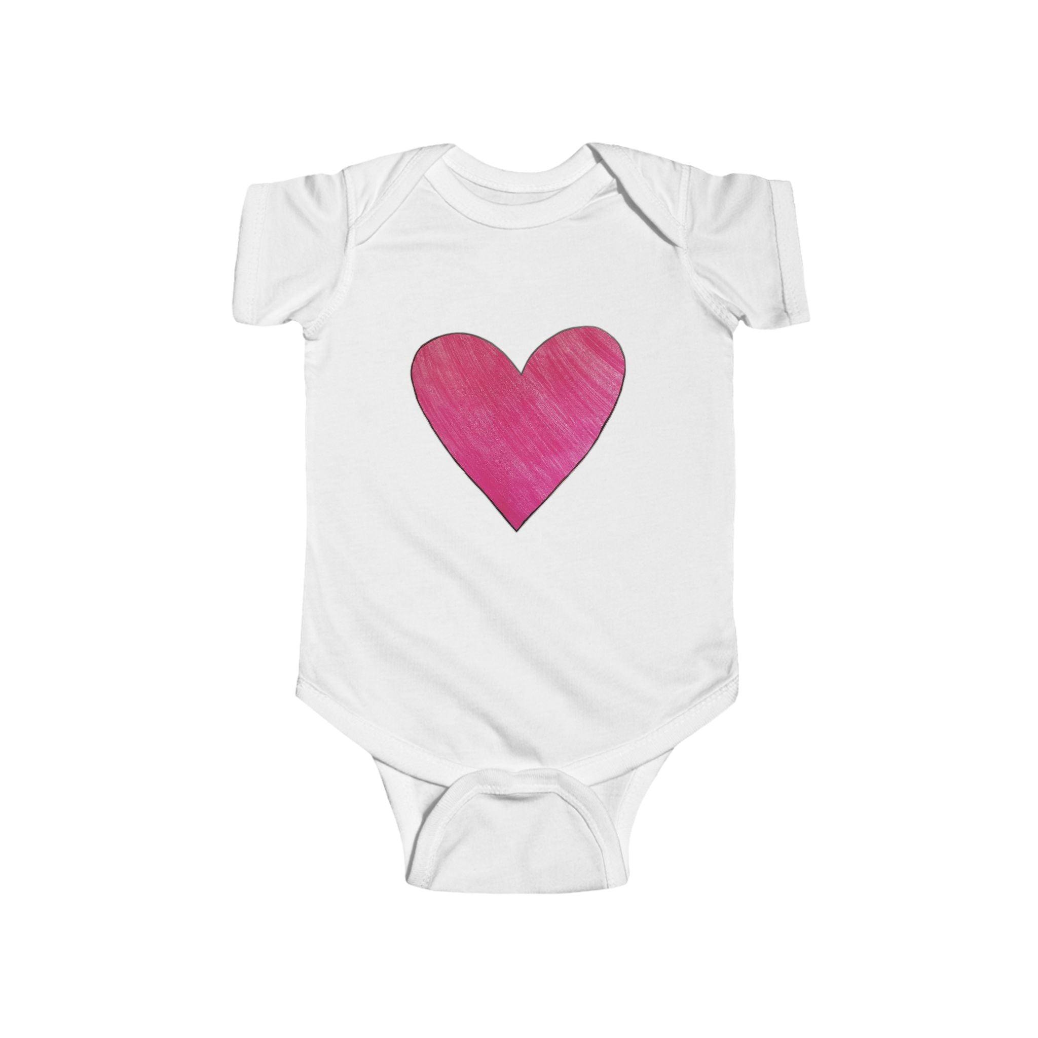 moontiq Infant Onesie 'My Pink Heart' Baby Love Moonsuit US