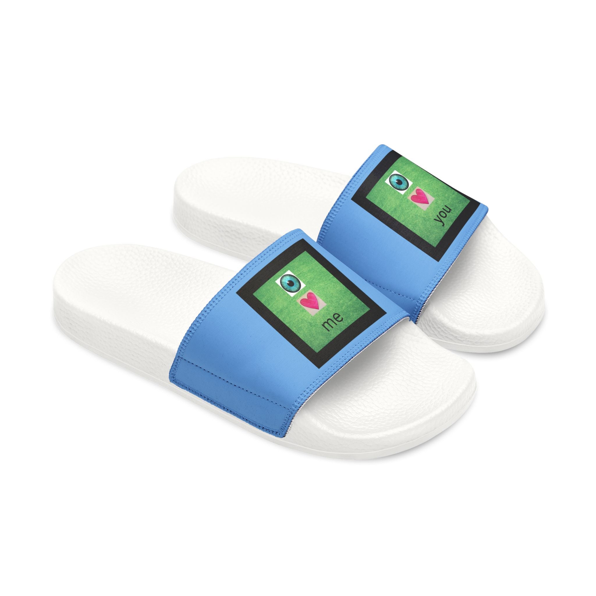 moontiq Women's Pool Slides 'I LOVE me I LOVE you'  US