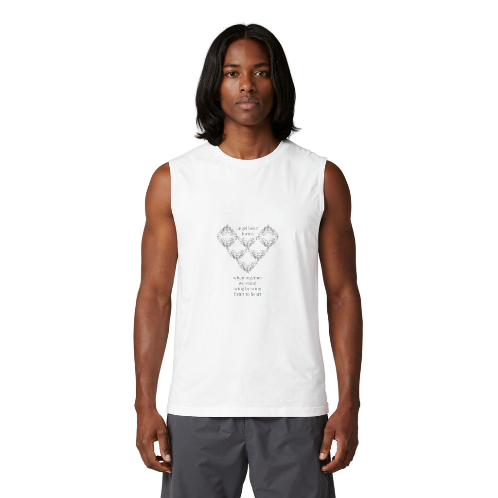 moontiq Unisex Muscle Tank 'Angel Heart' Graphic Tank Top US