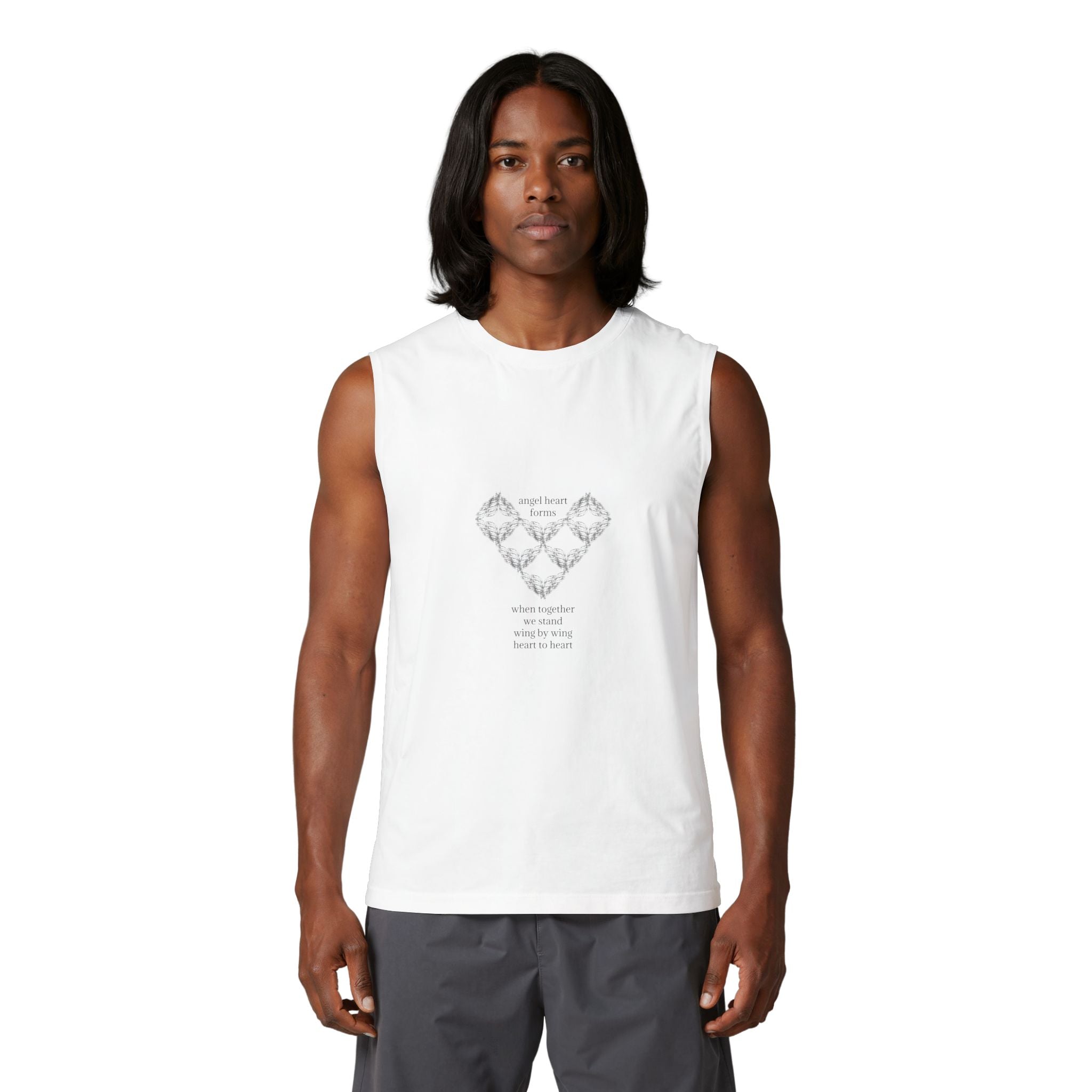 moontiq Unisex Muscle Tank 'Angel Heart' Graphic Tank Top US