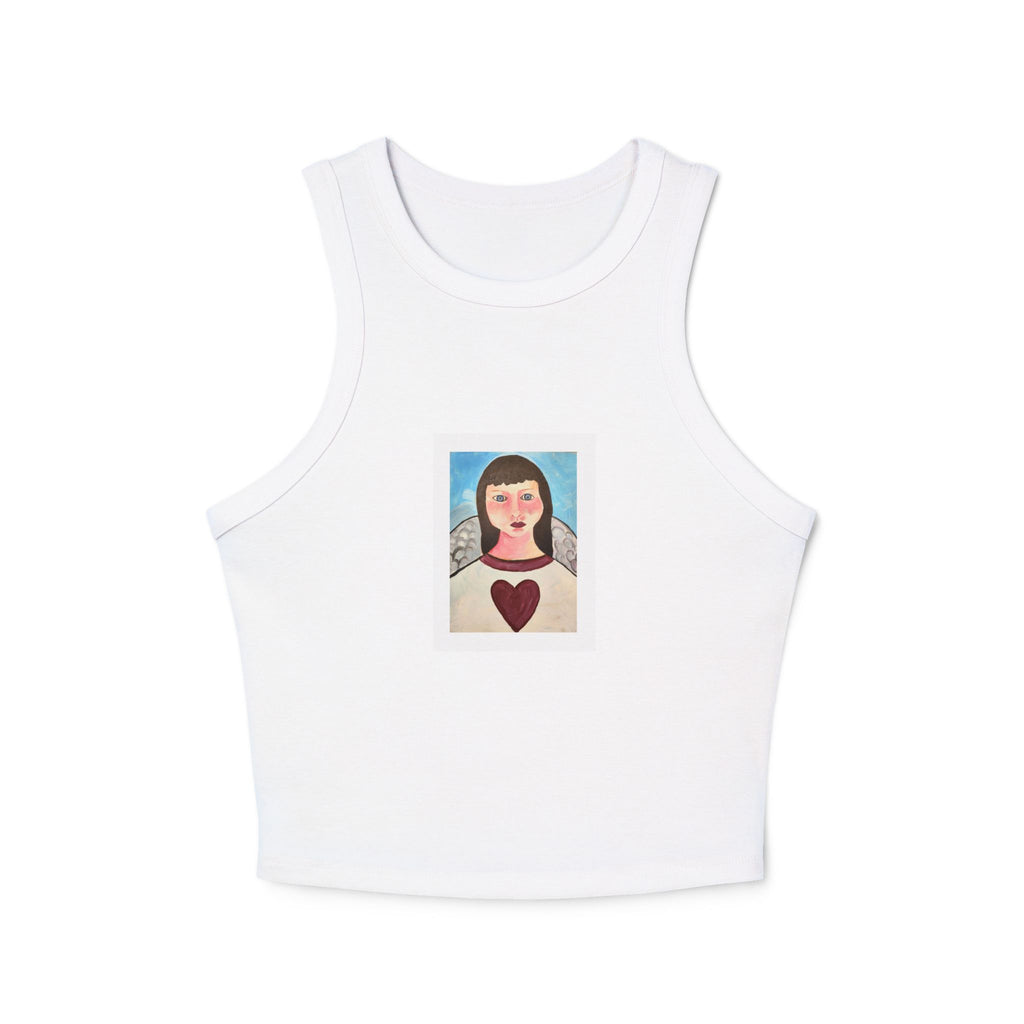 moontiq Women's Cute Crop Tank Top 'My Angel' Design US