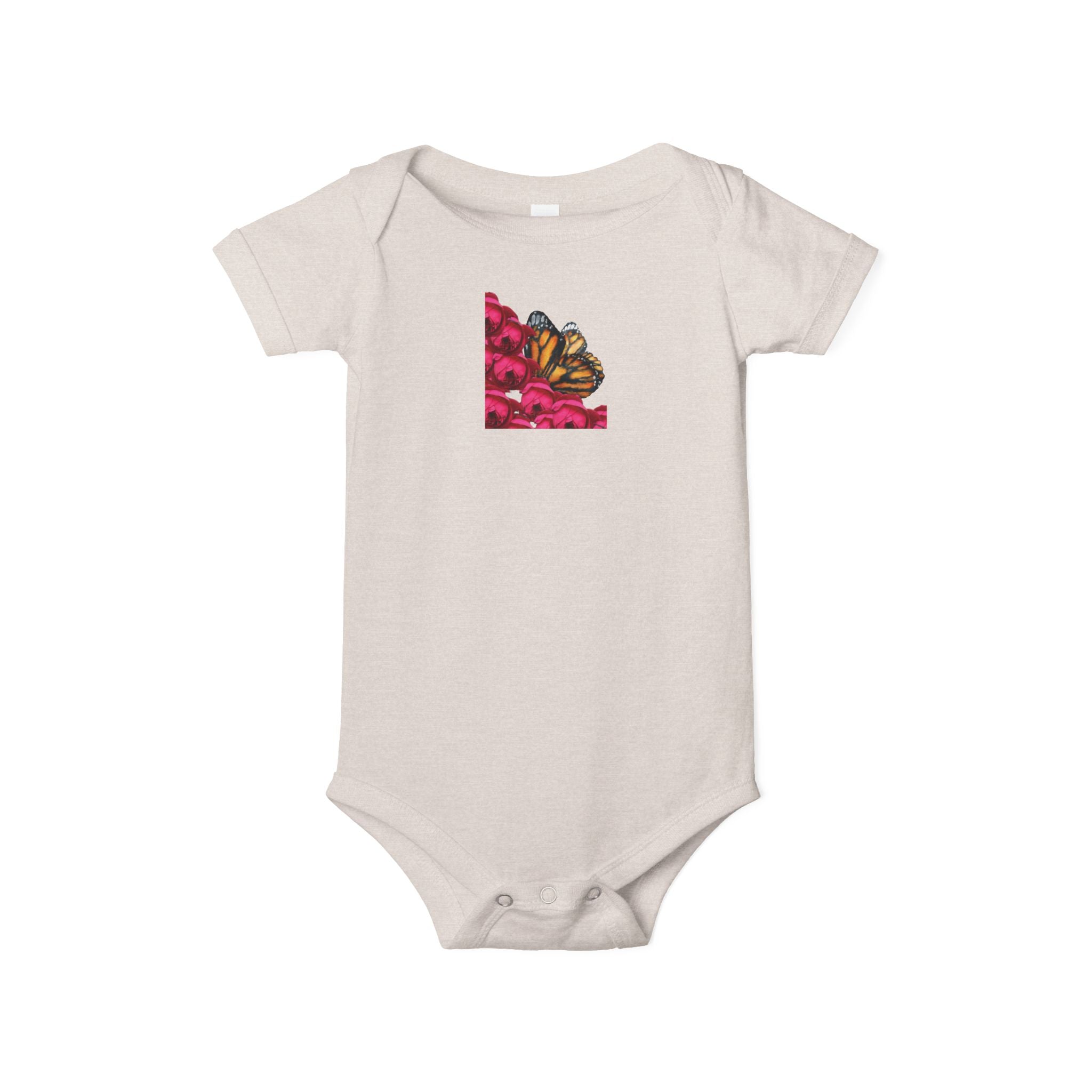 moontiq moonsuit 'Butterfly Rose' Floral Baby Bodysuit US