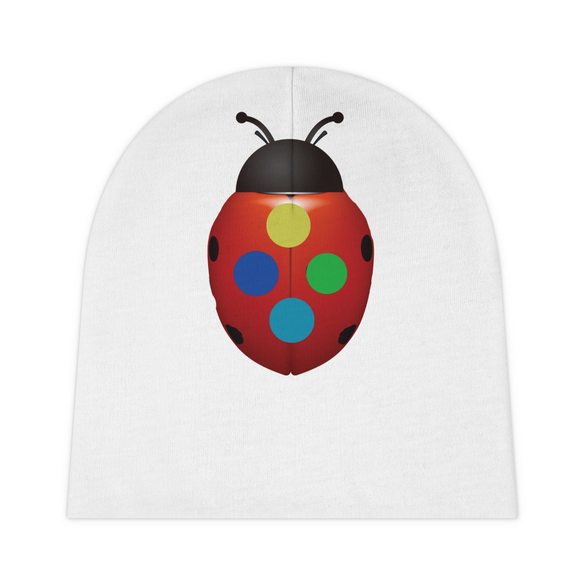 moontiq 'Ladybug Color' Newborn Baby White Winter Beanie US