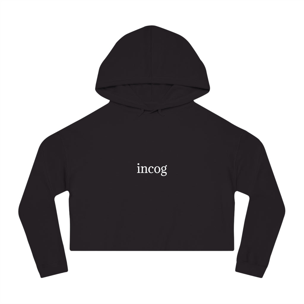 moontiq Women's Black Cropped Hoodie Incognito Streetwear US