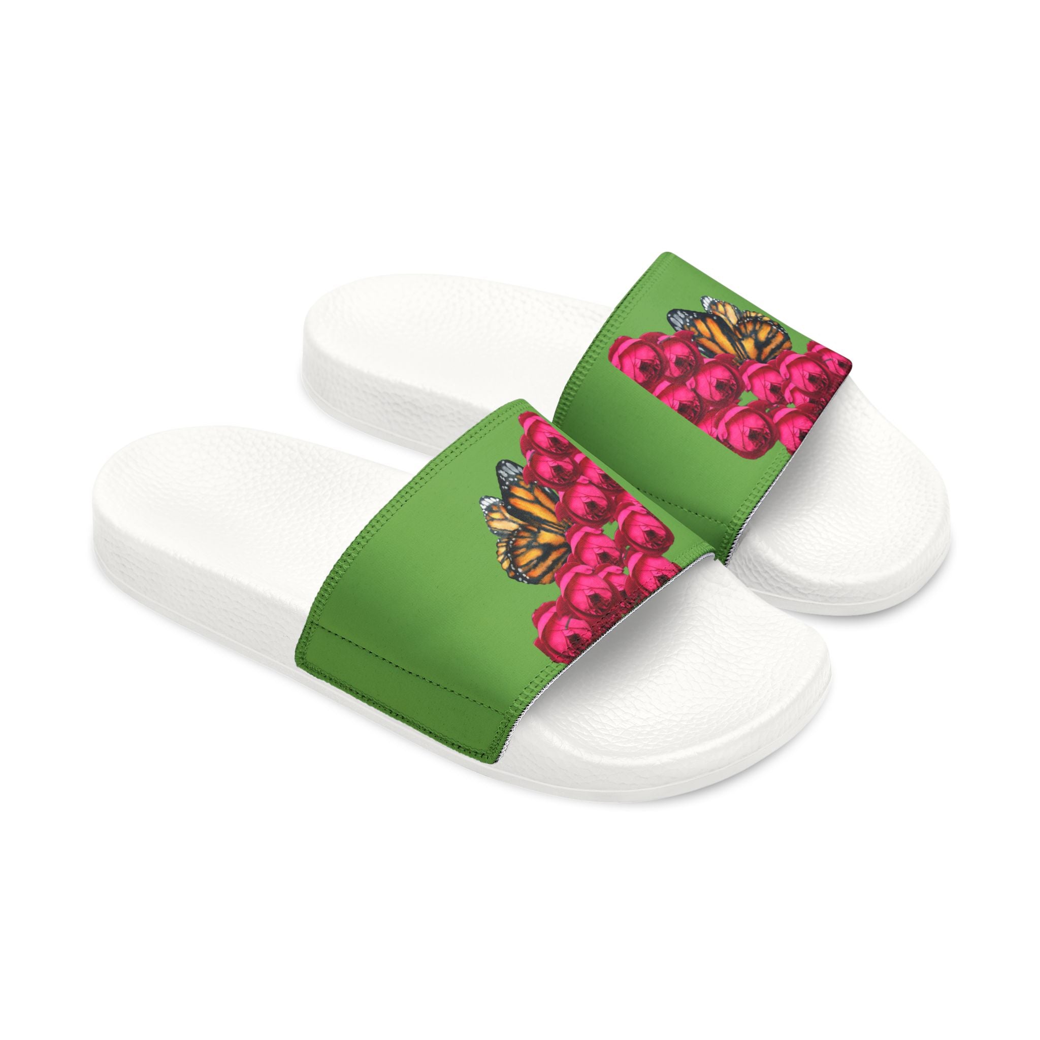 moontiq Cute Floral Kids Slides 'Butterfly And Rose' US