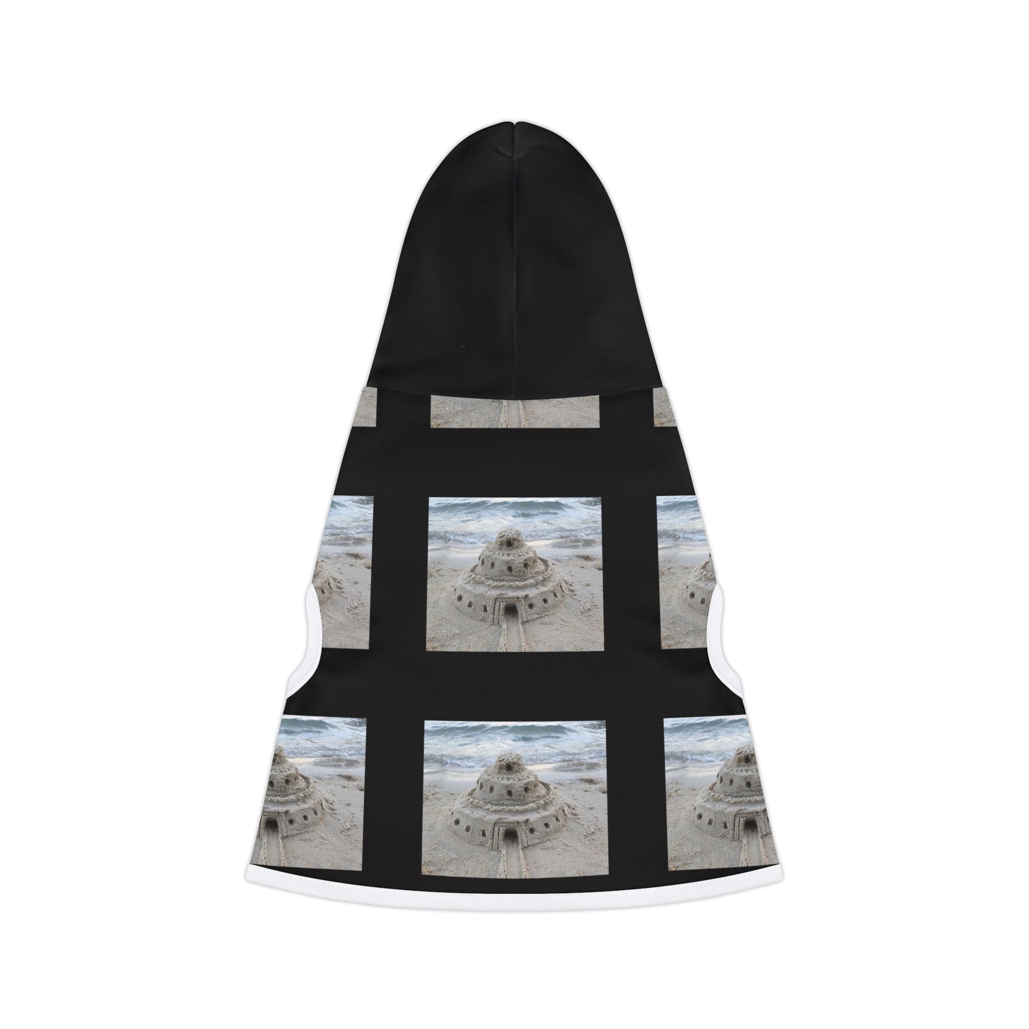 moontiq pooch Dog Hoodie 'Sandcastle Story' - Beach Dog Wear US