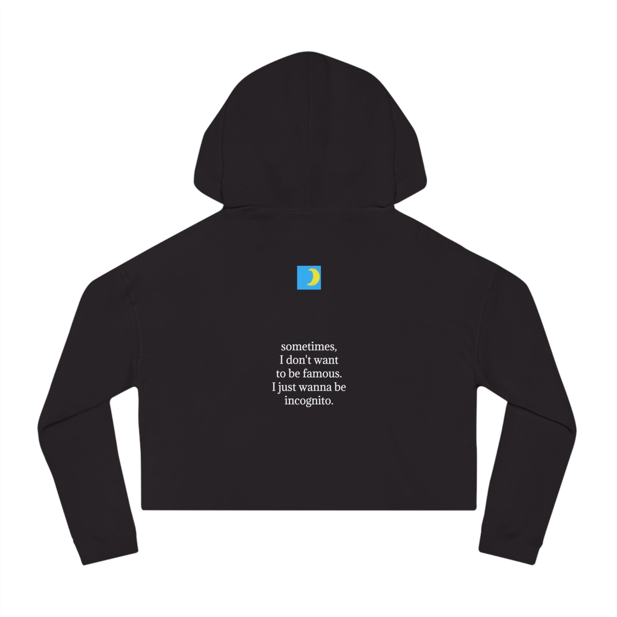 moontiq Women's Black Cropped Hoodie Incognito Streetwear US