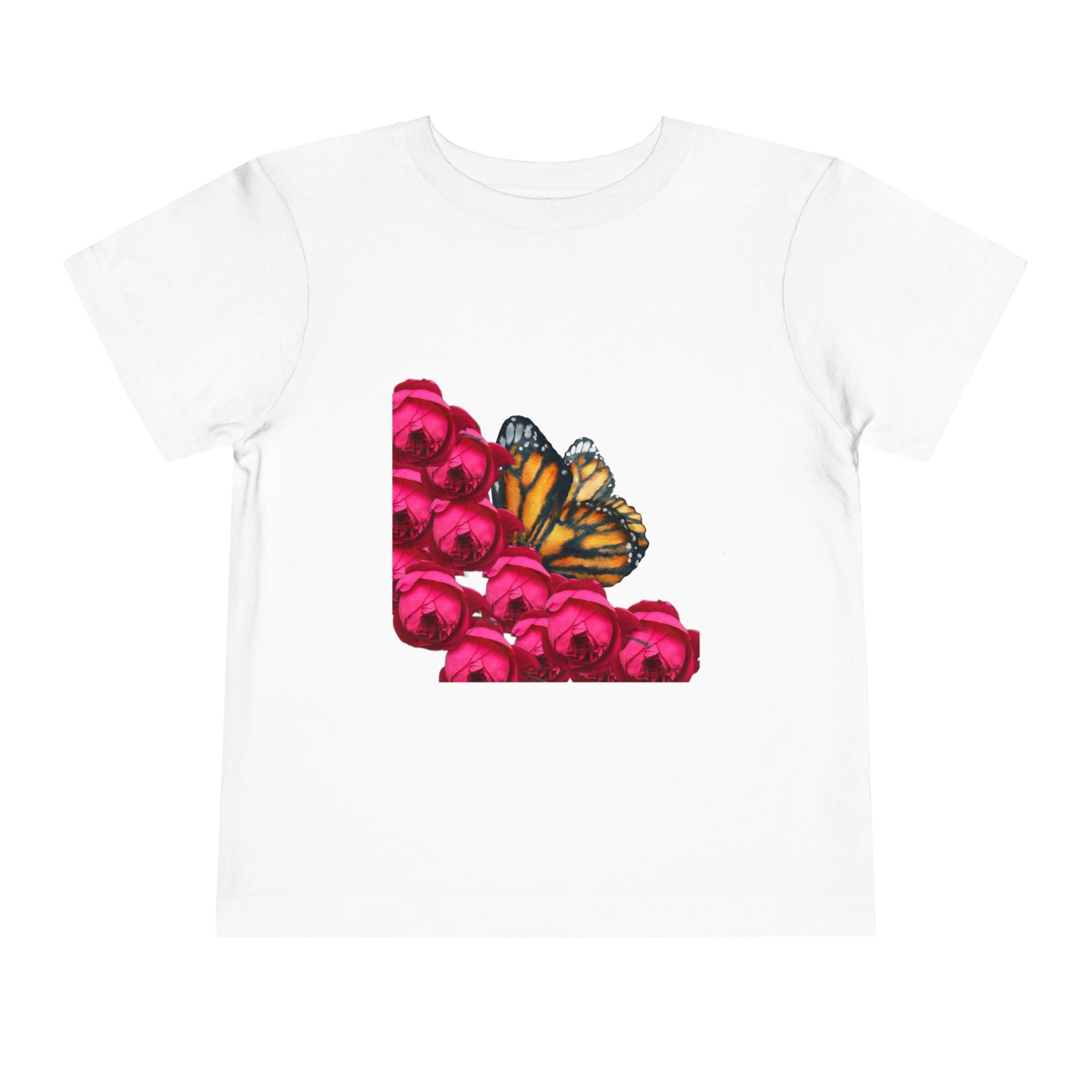moontiq Toddler Kids TShirt Butterfly And Rose Floral Tee US