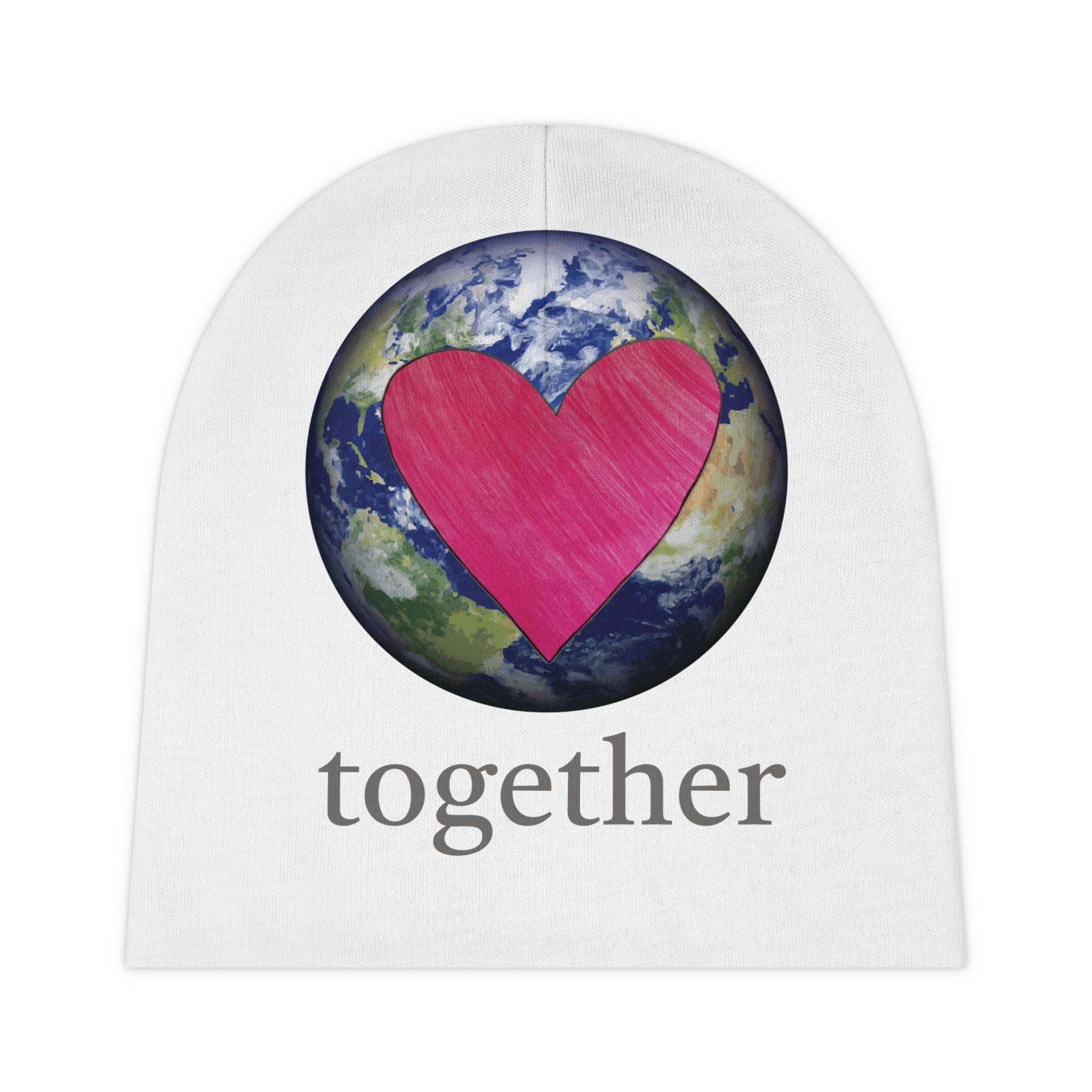moontiq Ladybug Color 'Together' Newborn Baby White Winter Beanie US