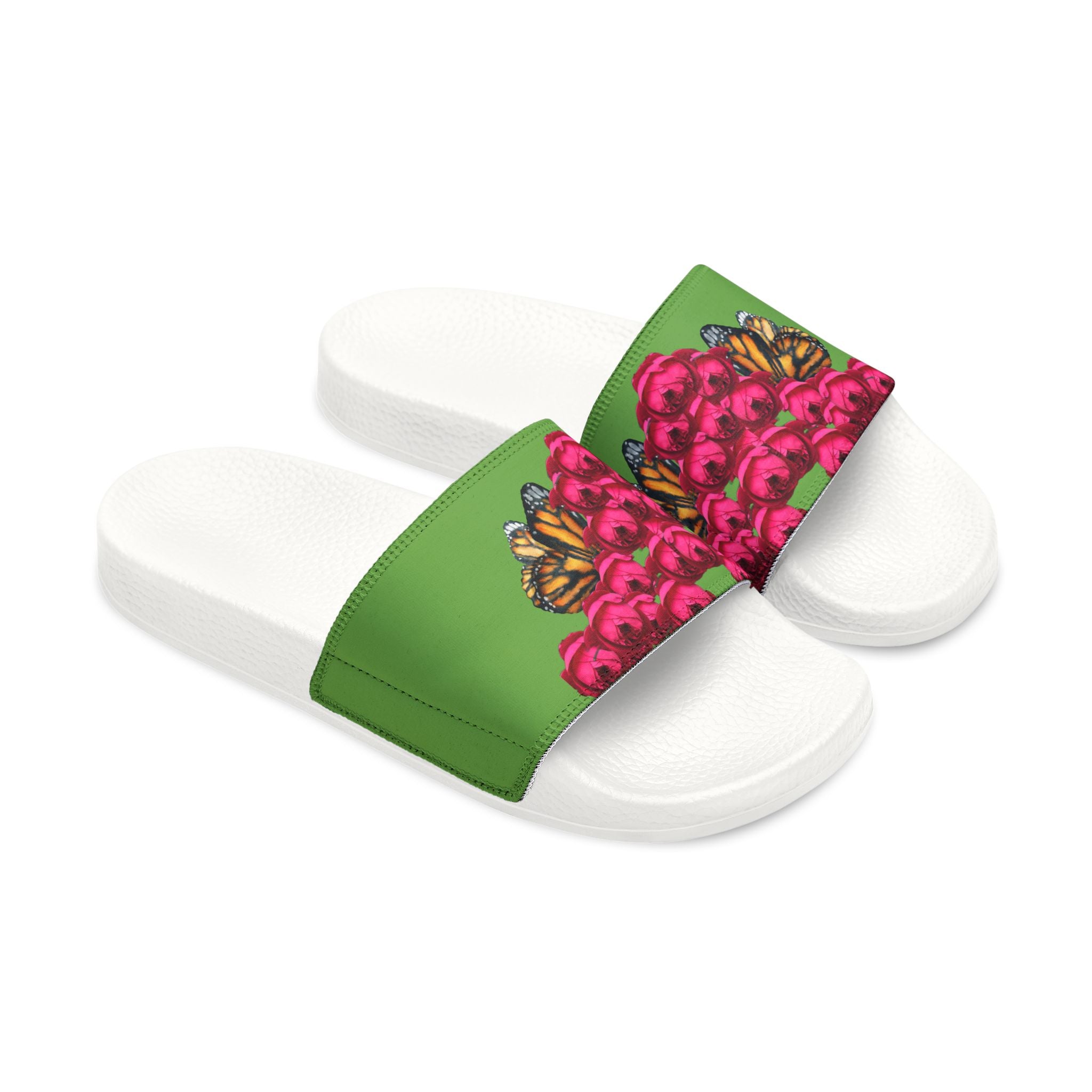 moontiq Cute Floral Kids Slides 'Butterfly And Rose' US