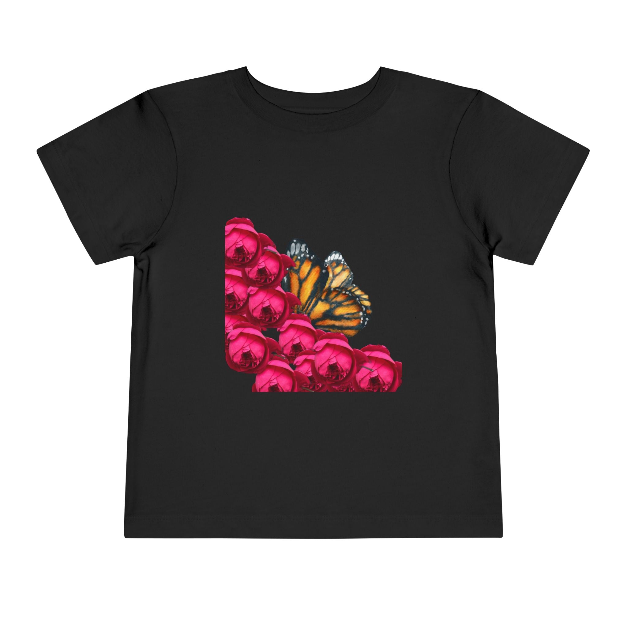 moontiq Toddler Kids TShirt Butterfly And Rose Floral Tee US