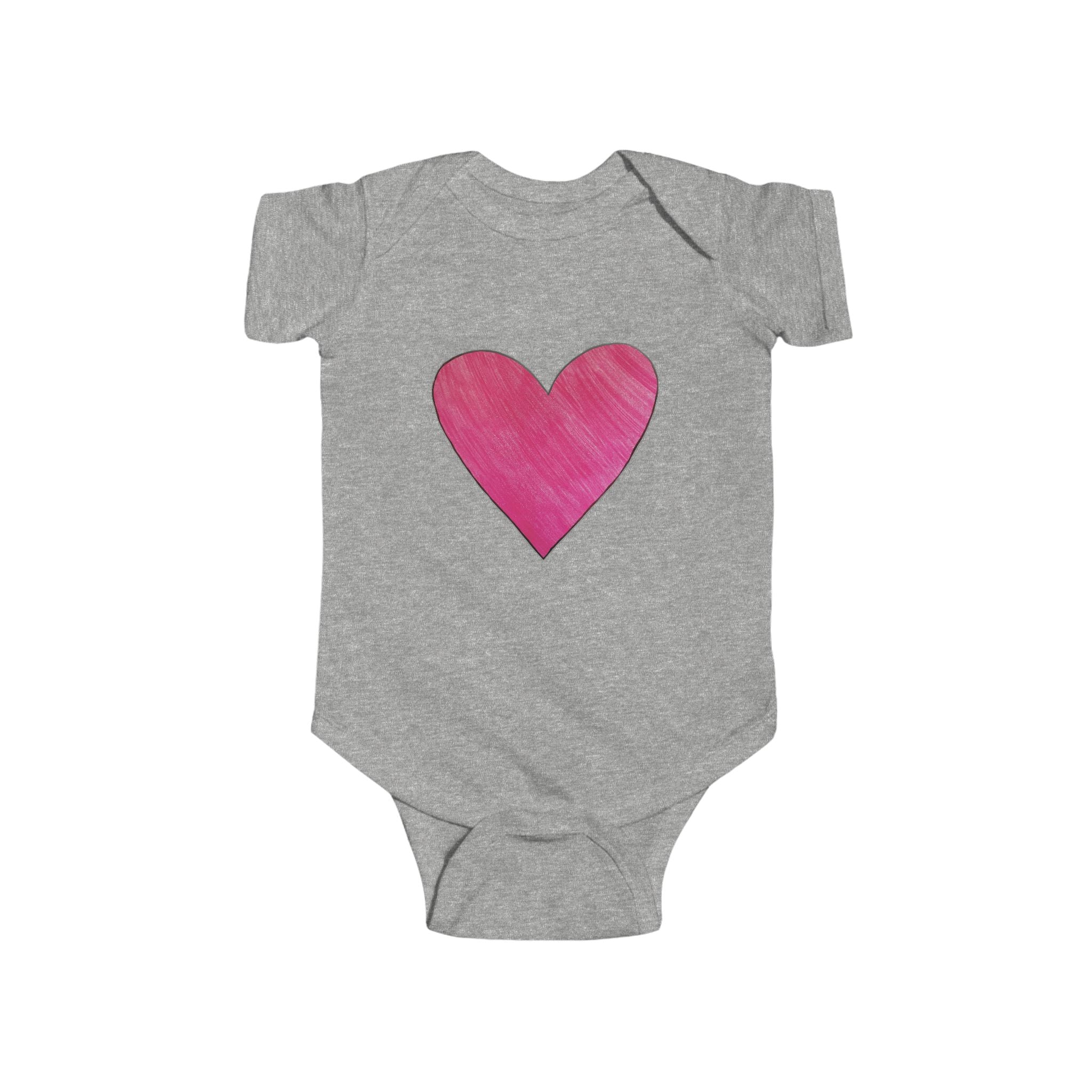 moontiq Infant Onesie 'My Pink Heart' Baby Love Moonsuit US
