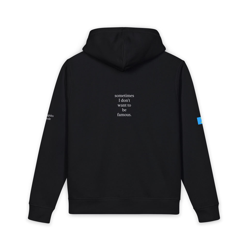 moontiq Unisex Organic Minimalist Black Hoodie 'Incognito' US