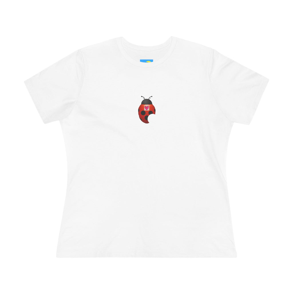 moontiq Ladybug 'My Heart Matters' Women's Cotton Tee US