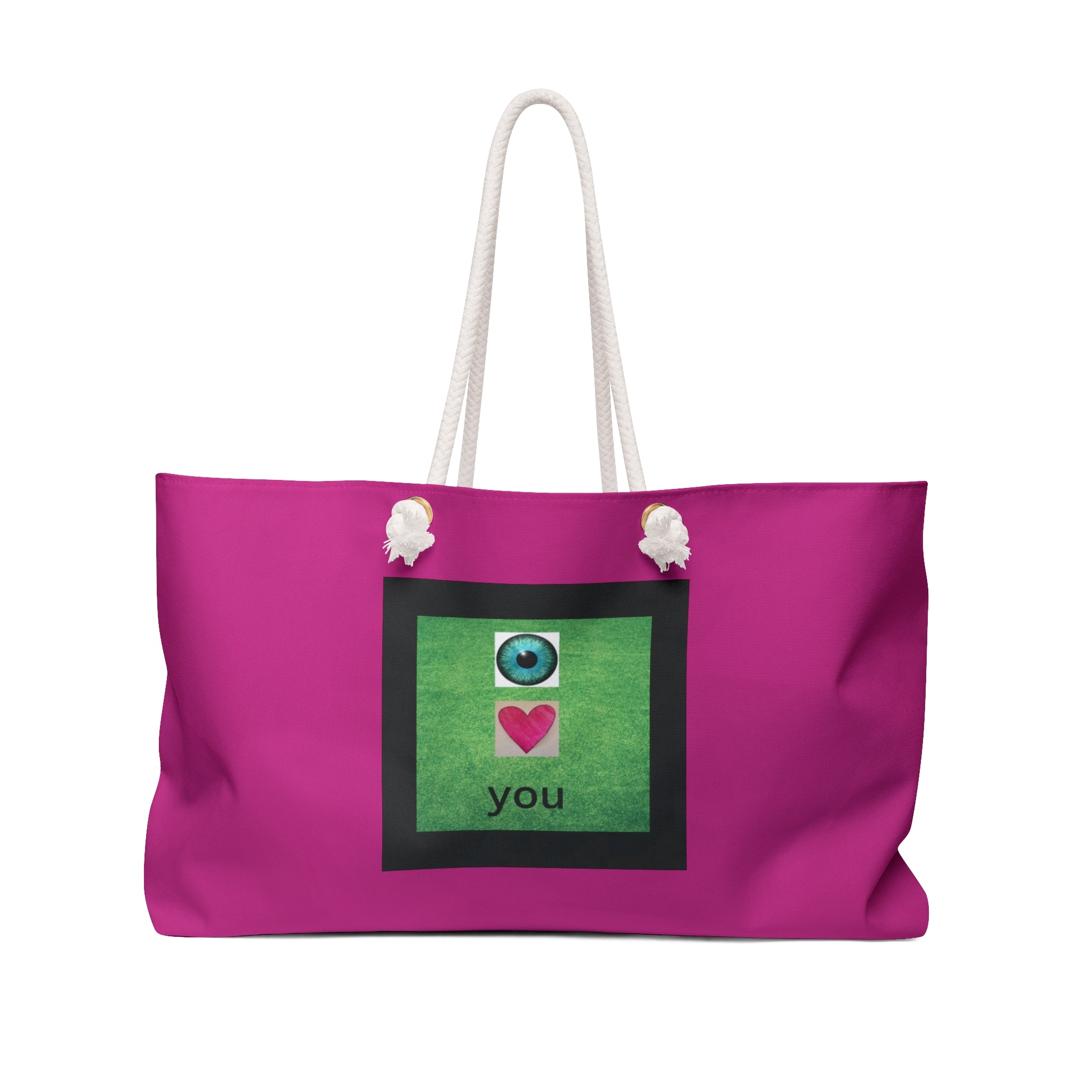 moontiq Tote Bag I LOVE me I LOVE you Magenta Weekender US