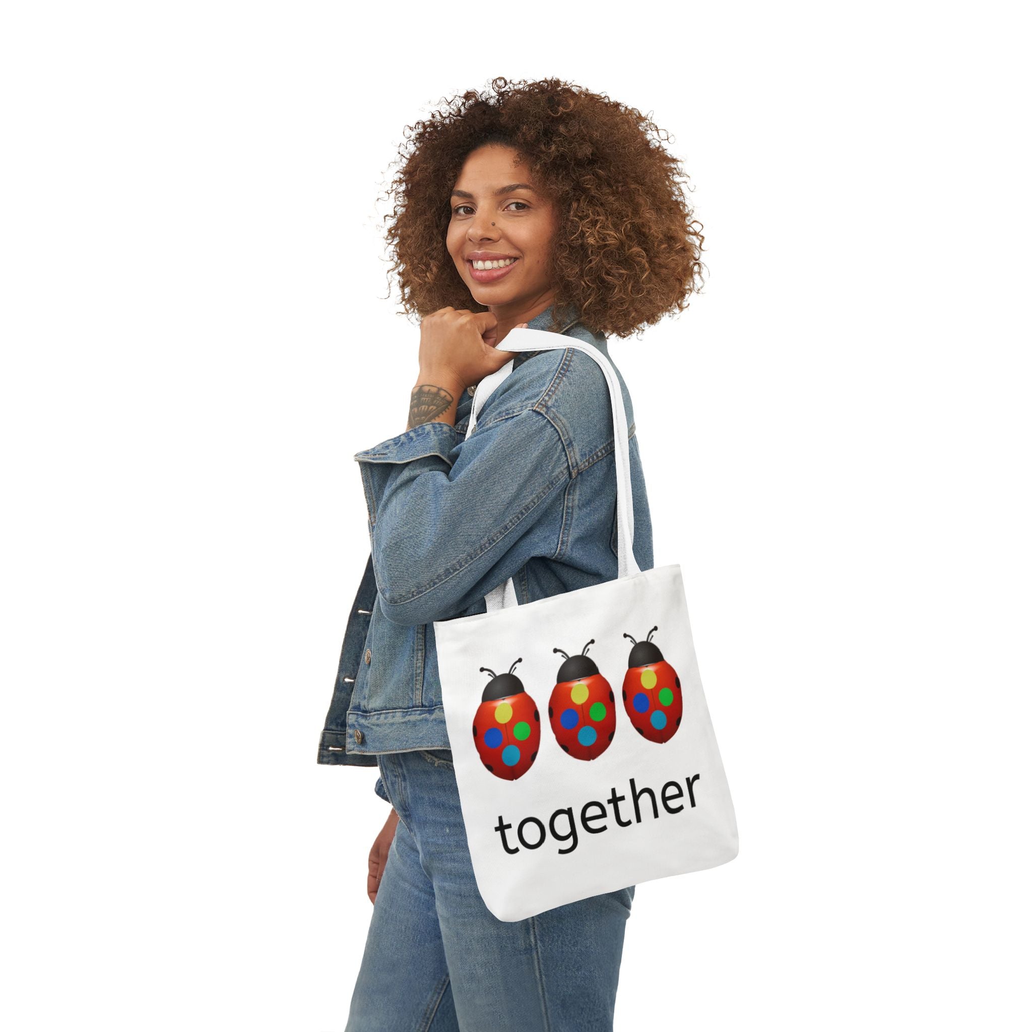 moontiq Ladybug Color 'Together' Reusable Canvas Tote Bag US