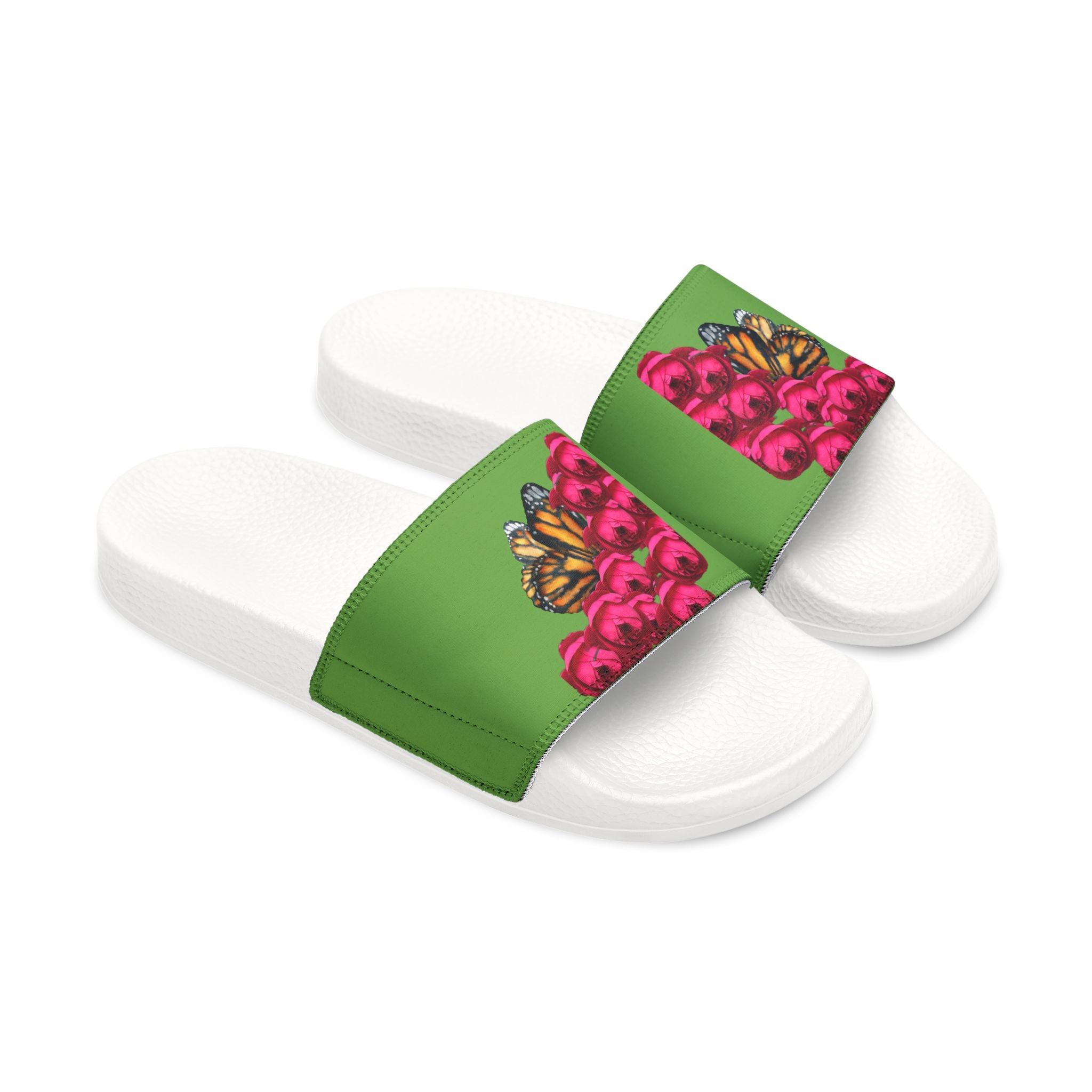 moontiq Womens Floral Pool Slides 'Butterfly And Rose' US