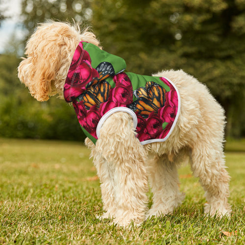 moon pooch Dog Hoodie 'Butterfly and Rose' - Dog Fashion US