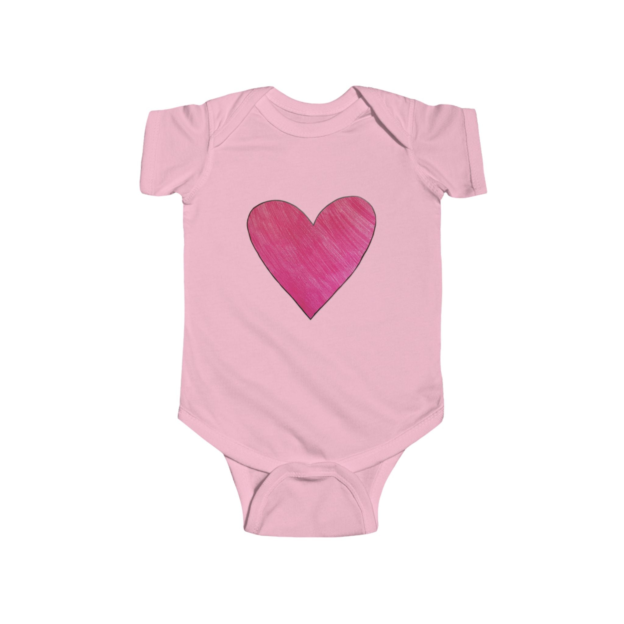 moontiq Infant Onesie 'My Pink Heart' Baby Love Moonsuit US