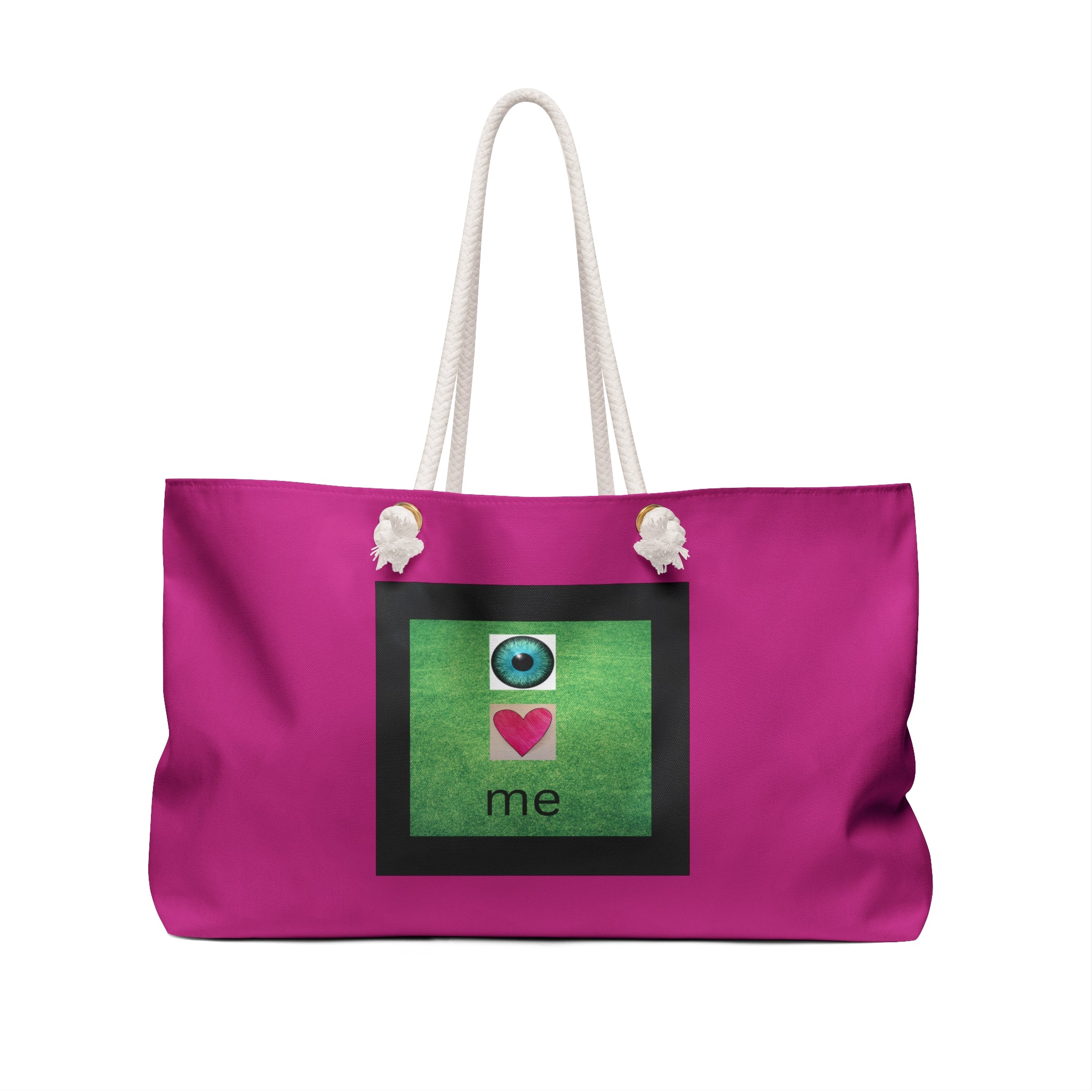 moontiq Tote Bag I LOVE me I LOVE you Magenta Weekender US