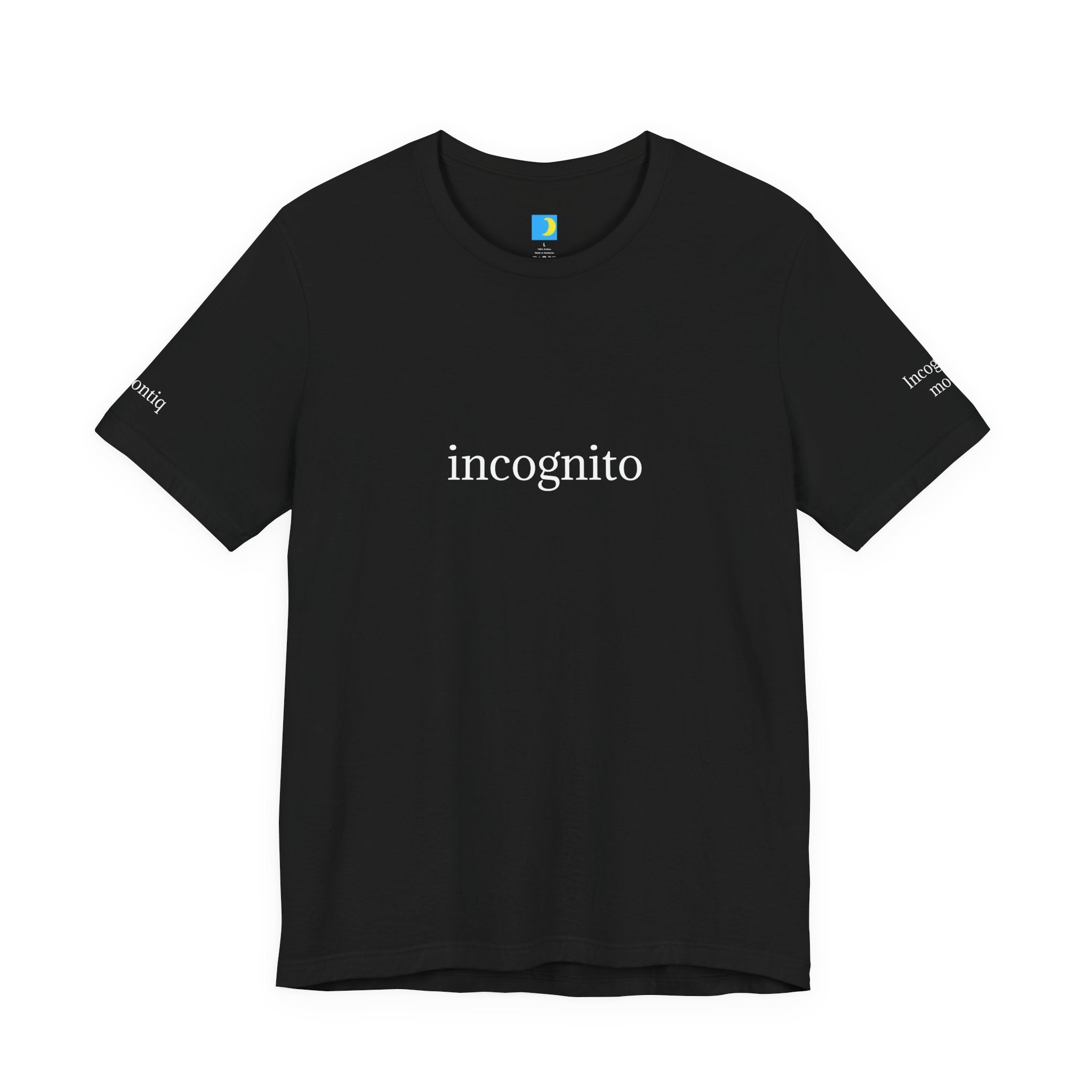 moontiq Unisex Black Classic T-Shirt 'Incognito' INT