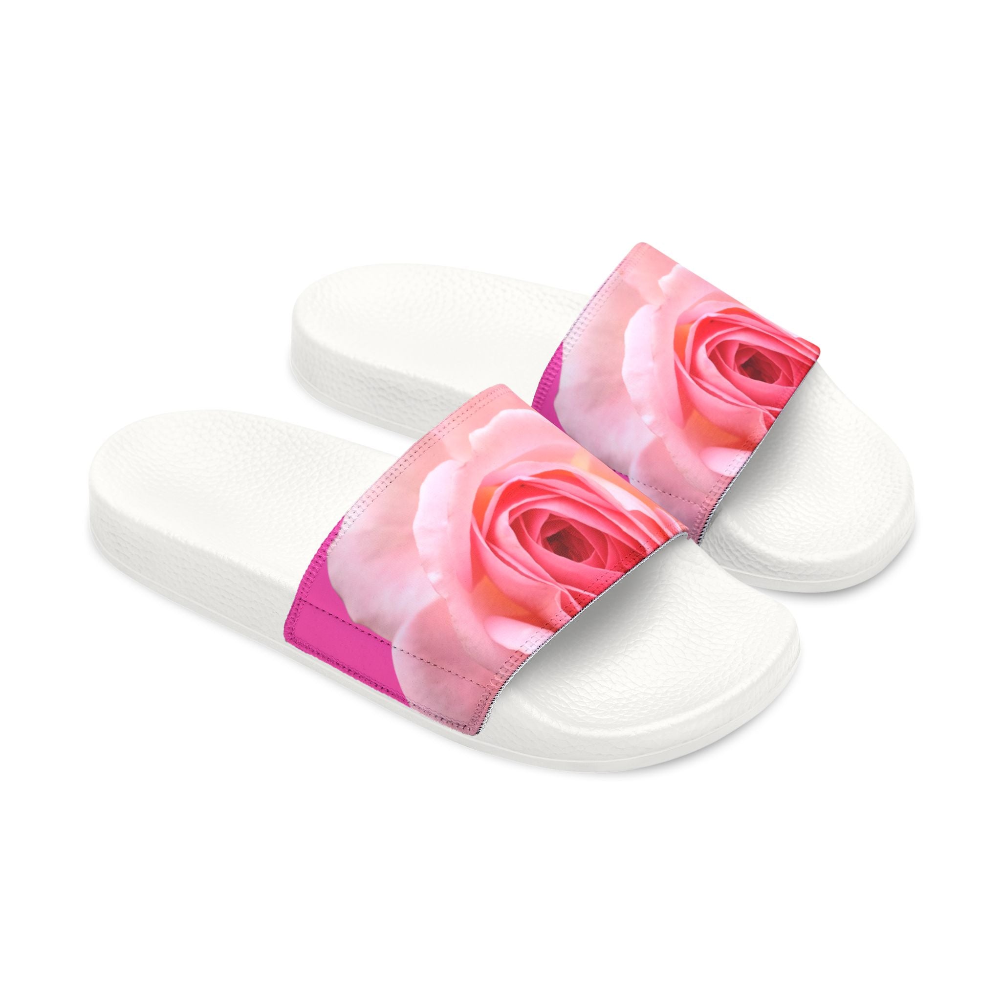 moontiq 'Rose Sorbet' Pink Floral Kids Pool Flip Flops Slides US