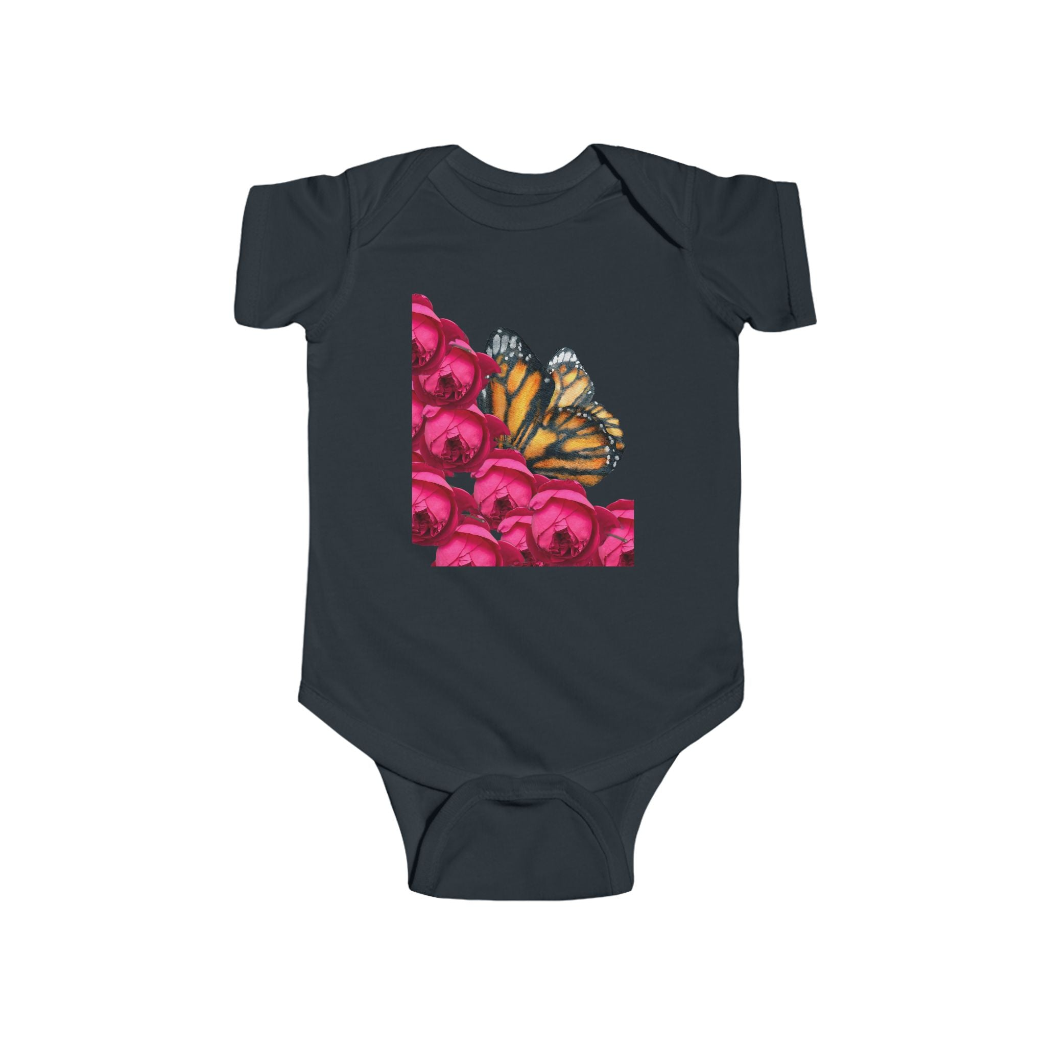 moontiq Baby Onesie 'Butterfly Rose' Floral Moonsuit US