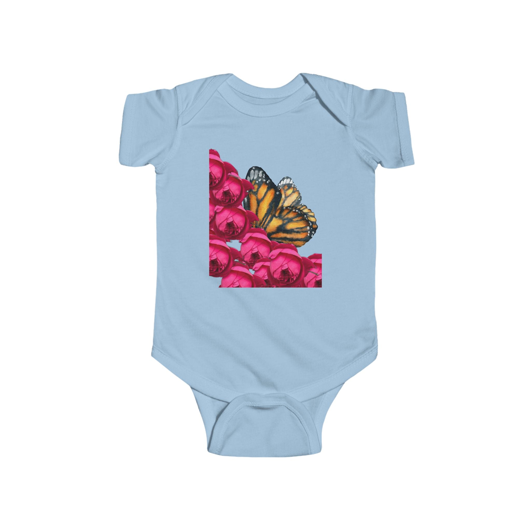 moontiq Baby Onesie 'Butterfly Rose' Floral Moonsuit US