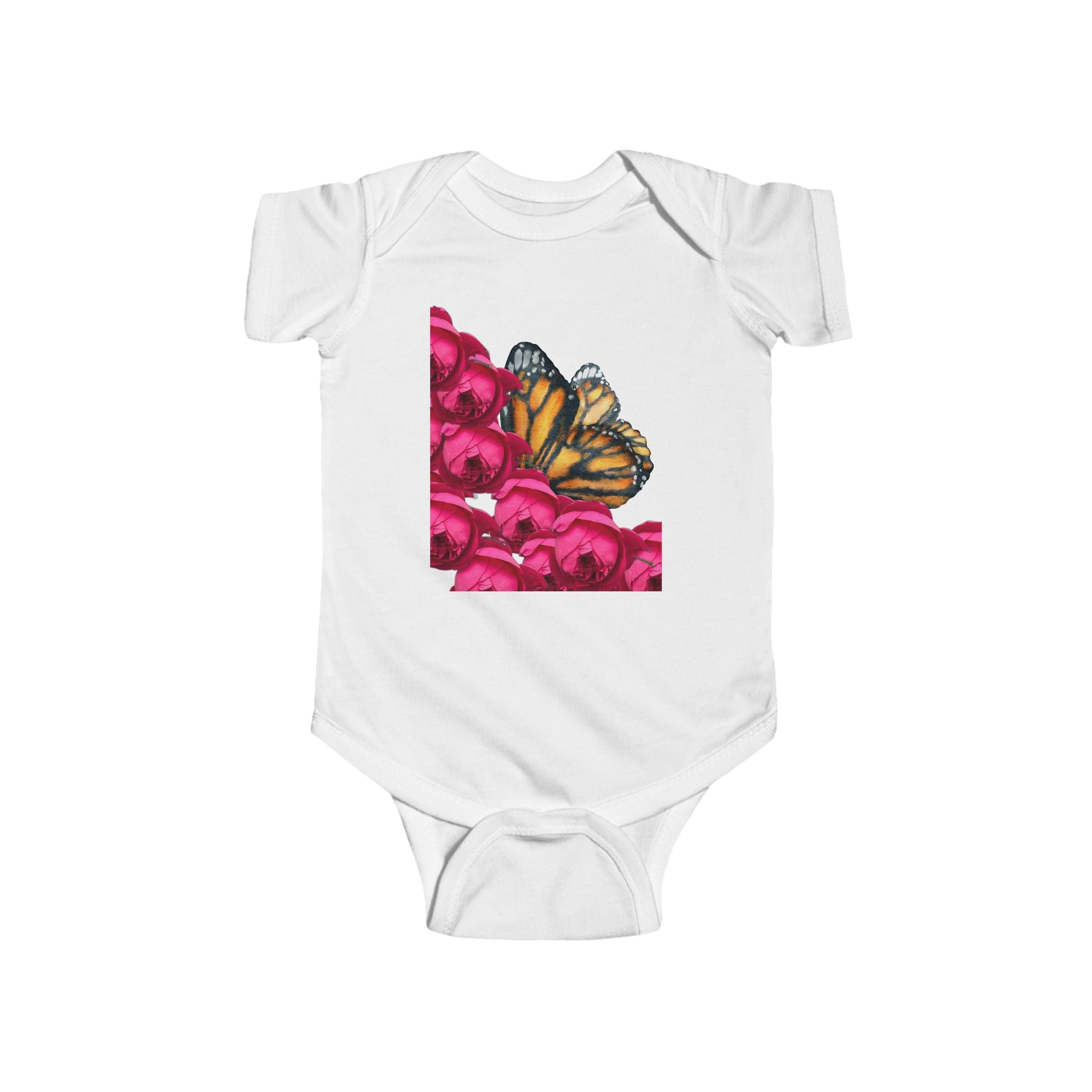moontiq Baby Onesie 'Butterfly Rose' Floral Moonsuit US