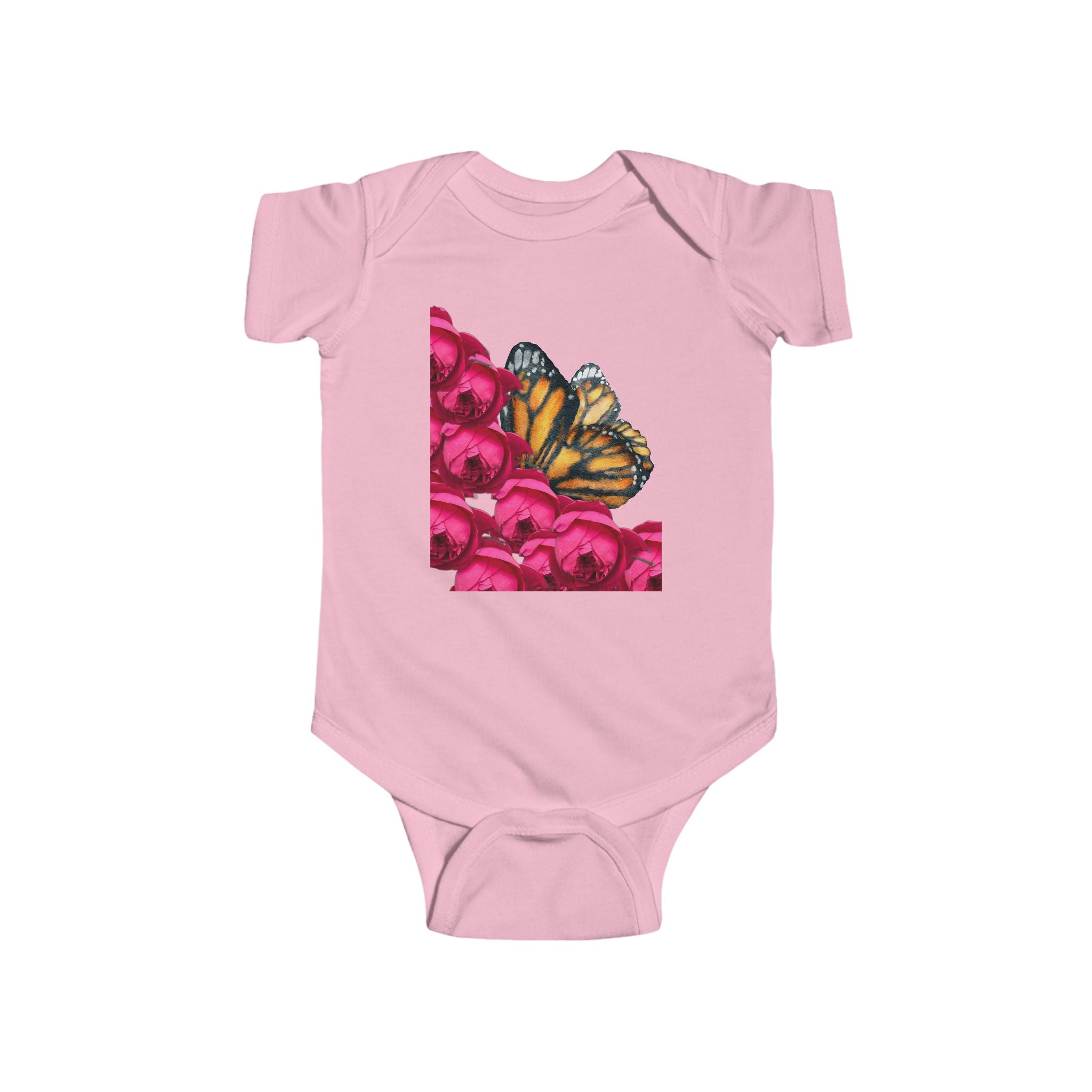 moontiq Baby Onesie 'Butterfly Rose' Floral Moonsuit US