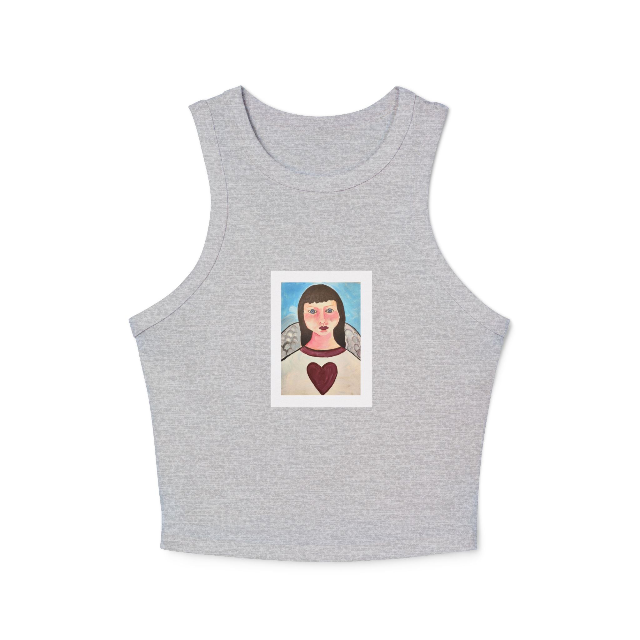 moontiq Women's Cute Crop Tank Top 'My Angel' Design US