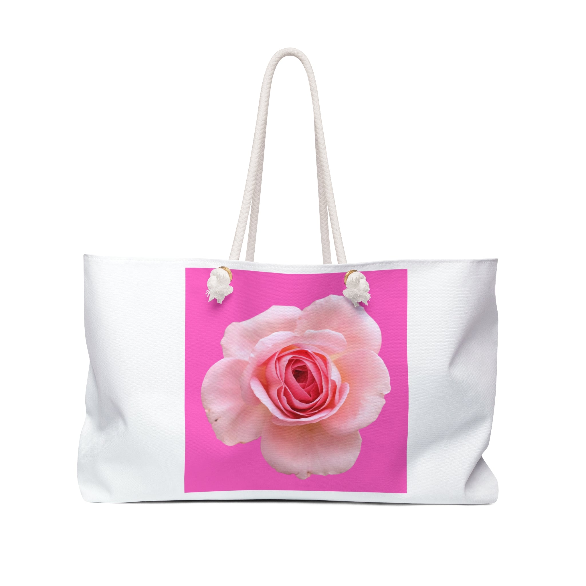 moontiq Tote Bag Rose Sorbet Pink White Floral Weekender US