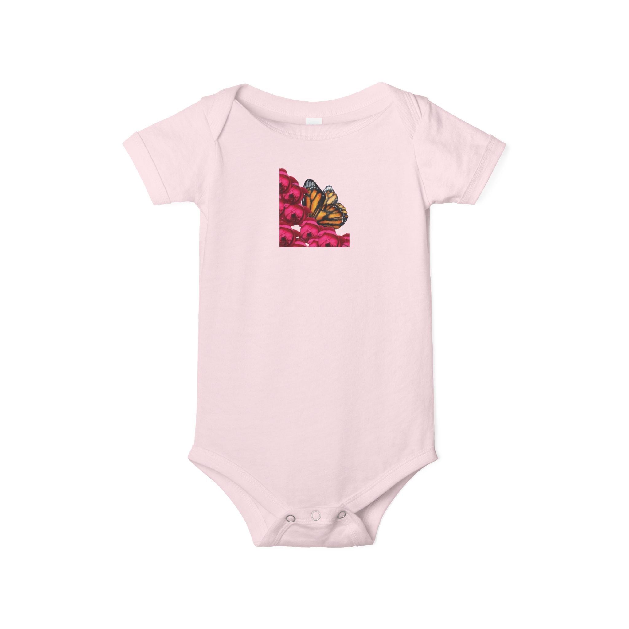 moontiq moonsuit 'Butterfly Rose' Floral Baby Bodysuit US