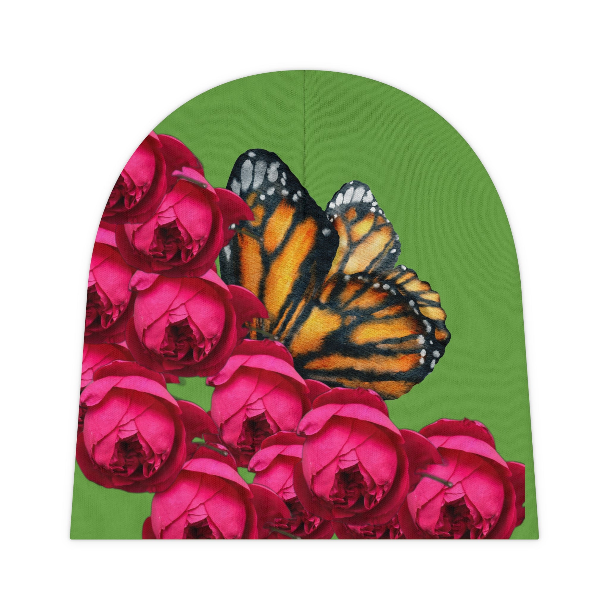 moontiq Baby Beanie 'Butterfly and Rose' Floral Baby Hat US