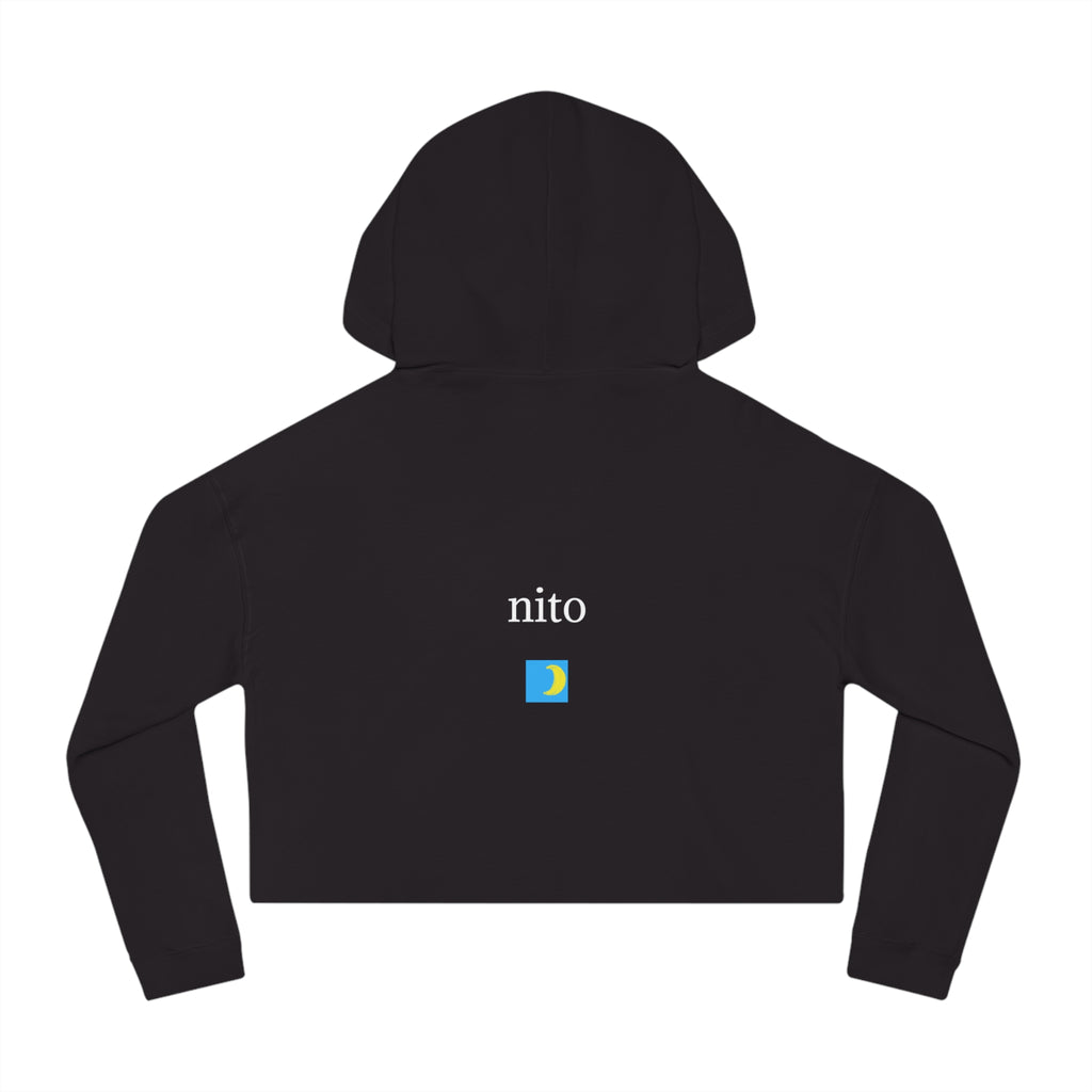 moontiq Women's Black Cropped Hoodie Incognito Streetwear US