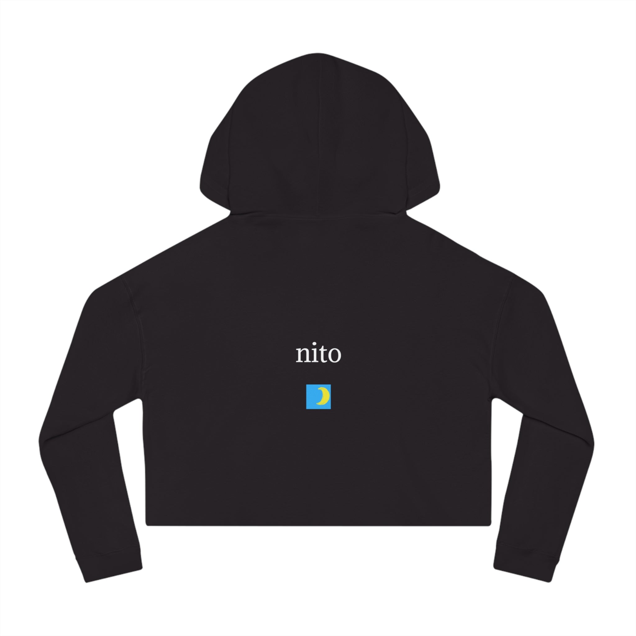 moontiq Women's Black Cropped Hoodie Incognito Streetwear US