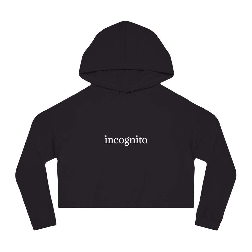 moontiq Women's Black Cropped Hoodie Incognito Streetwear US