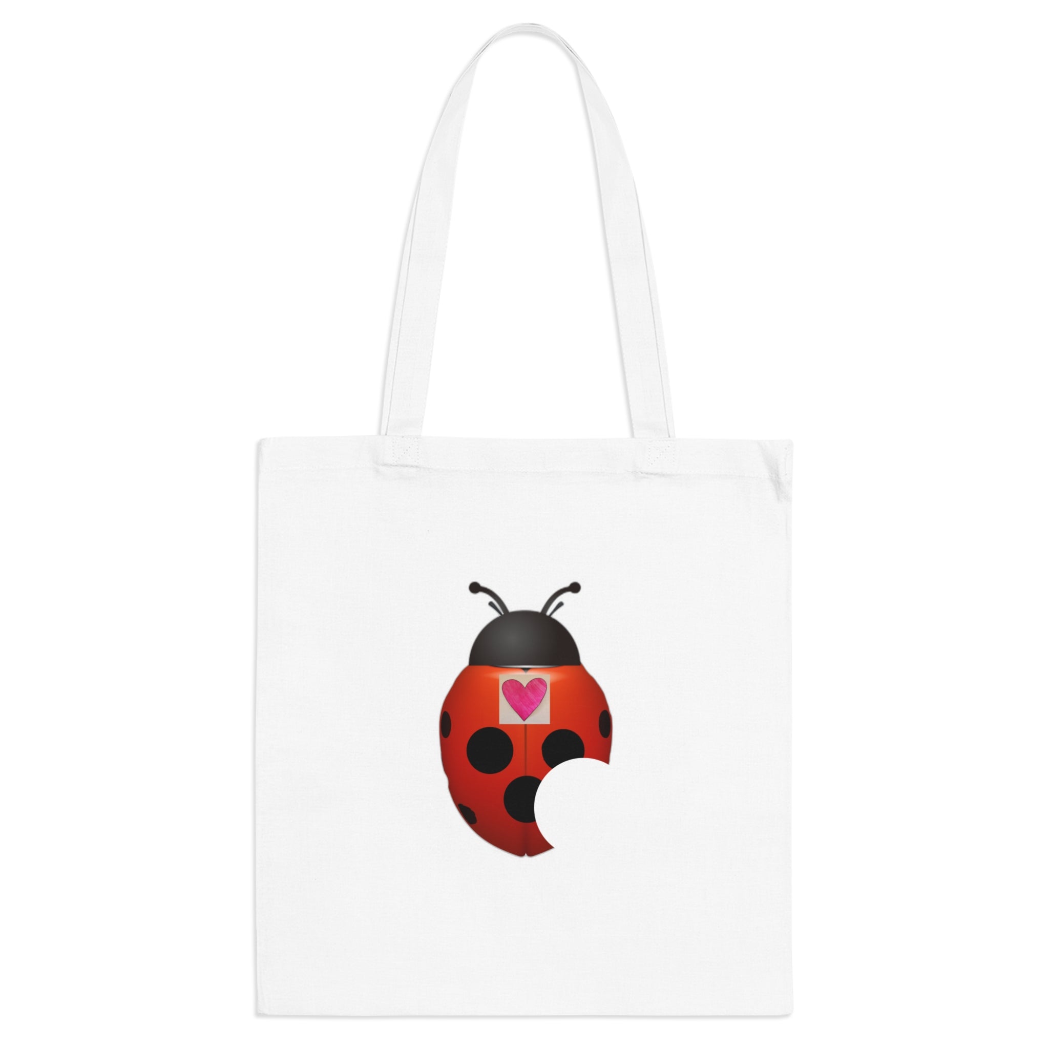 moontiq Ladybug Cotton Tote Bag 'My Heart Matters' US