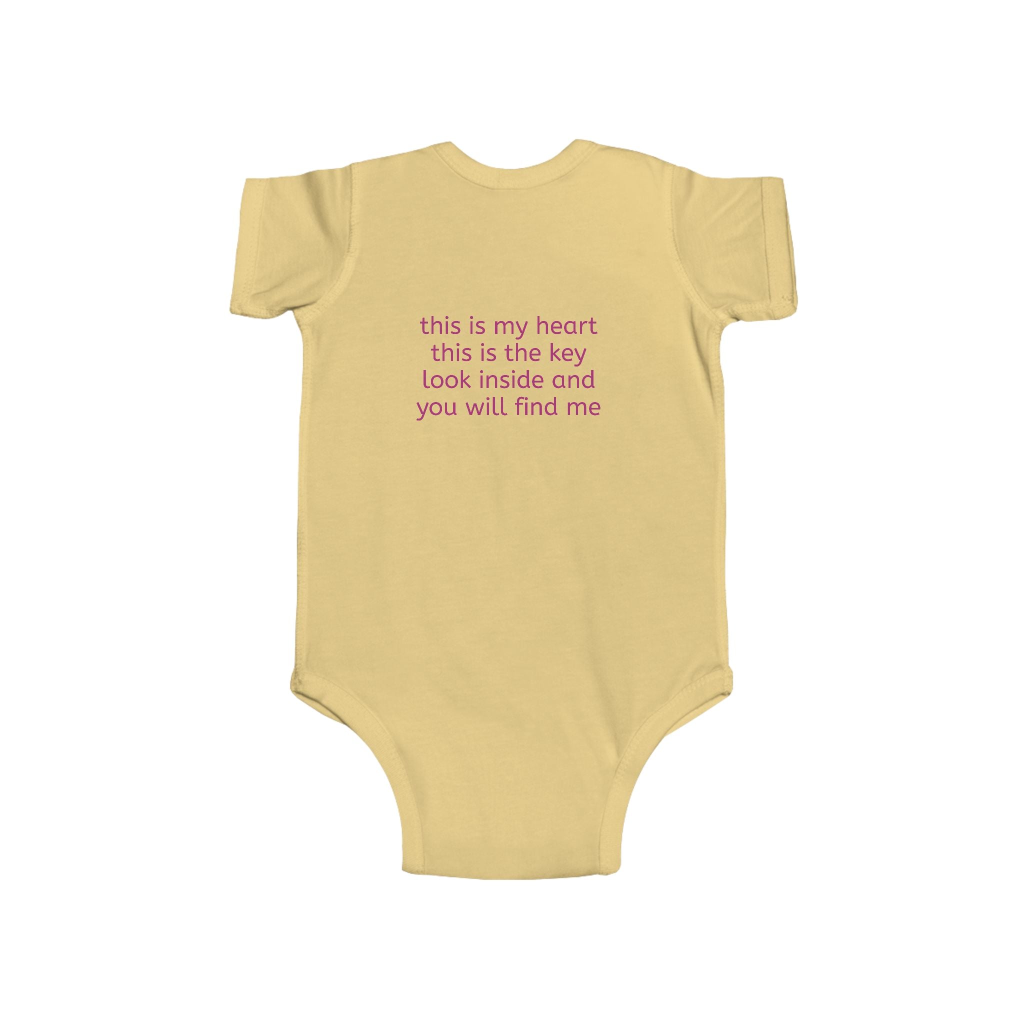 moontiq Infant Onesie 'My Pink Heart' Baby Love Moonsuit US