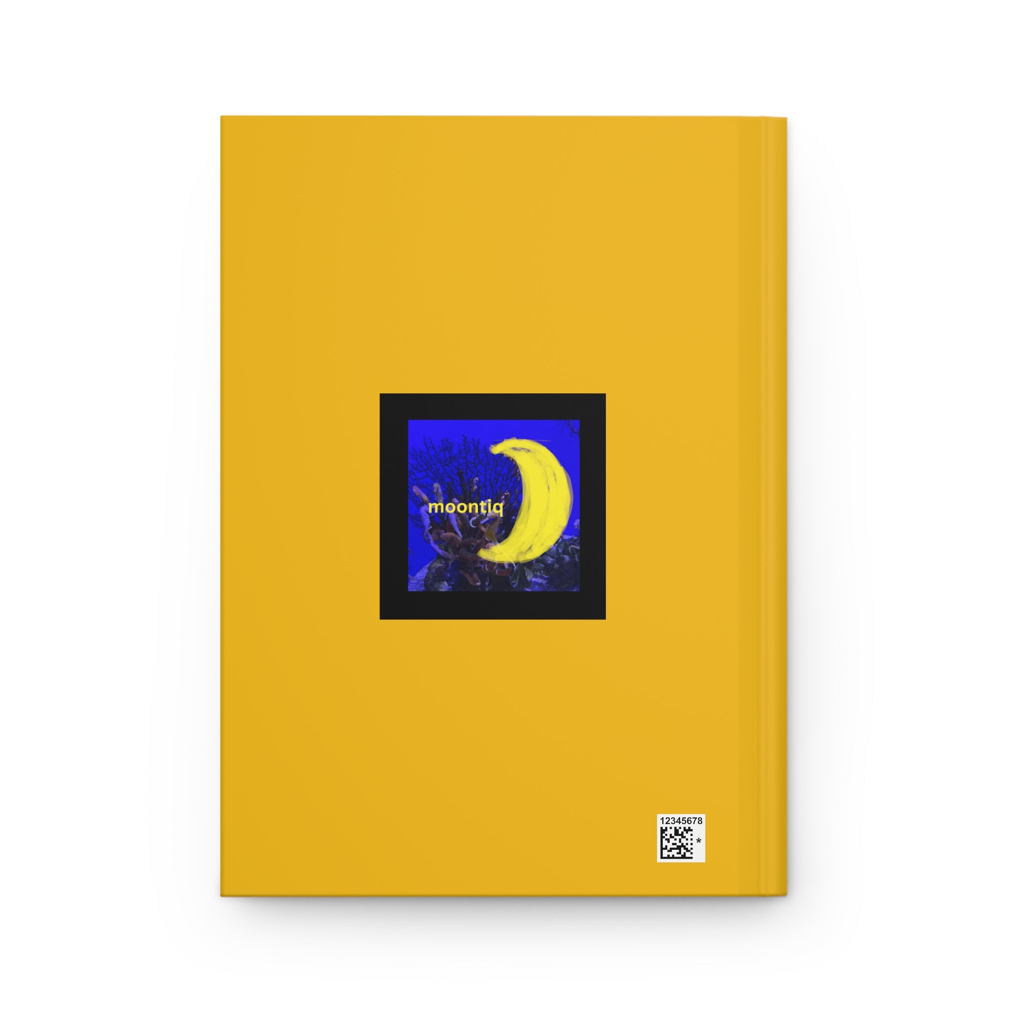 moontiq Notebook '3D Seahorse' Under The Sea Journal back cover featuring another under water scene and moontiq branding. 