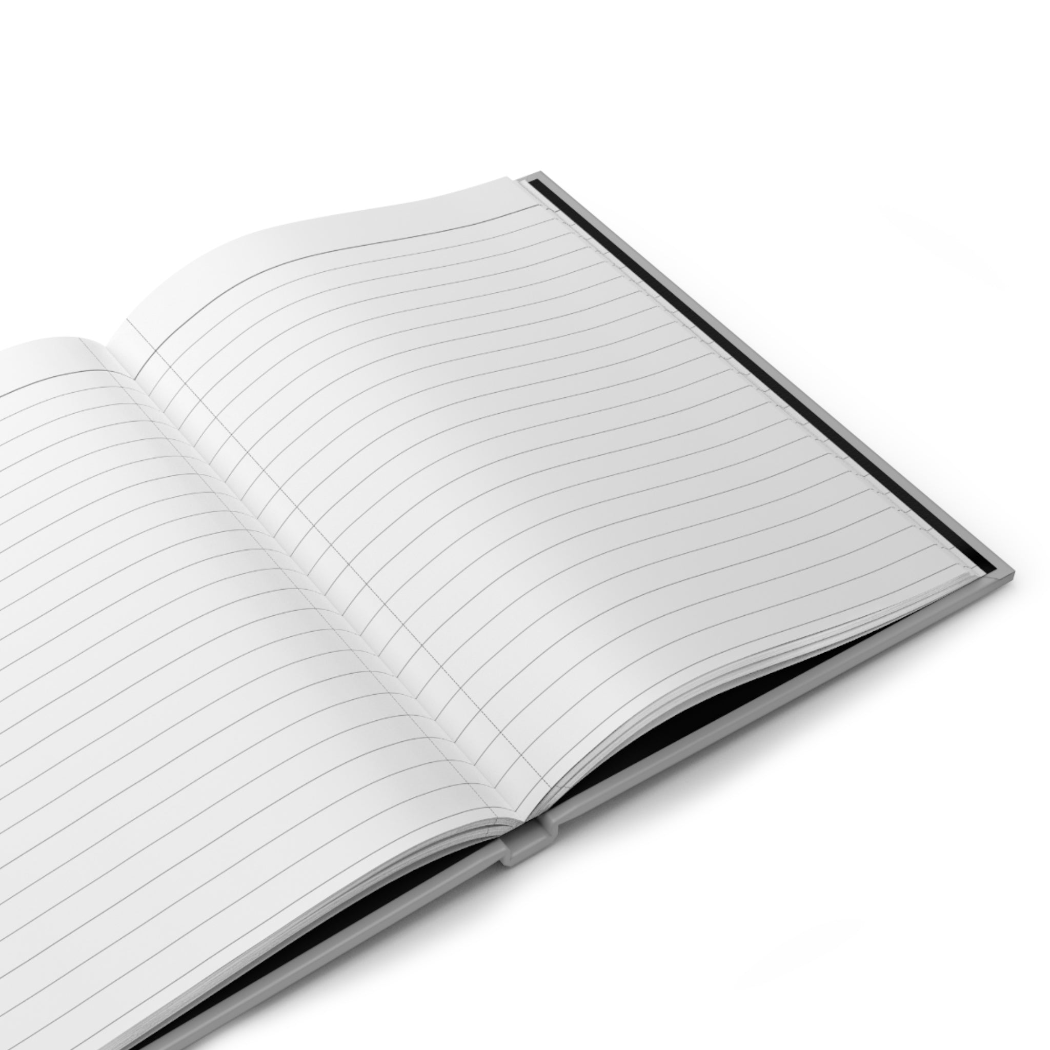 Open moontiq 'i Got Wings' notebook with lined pages on a white background