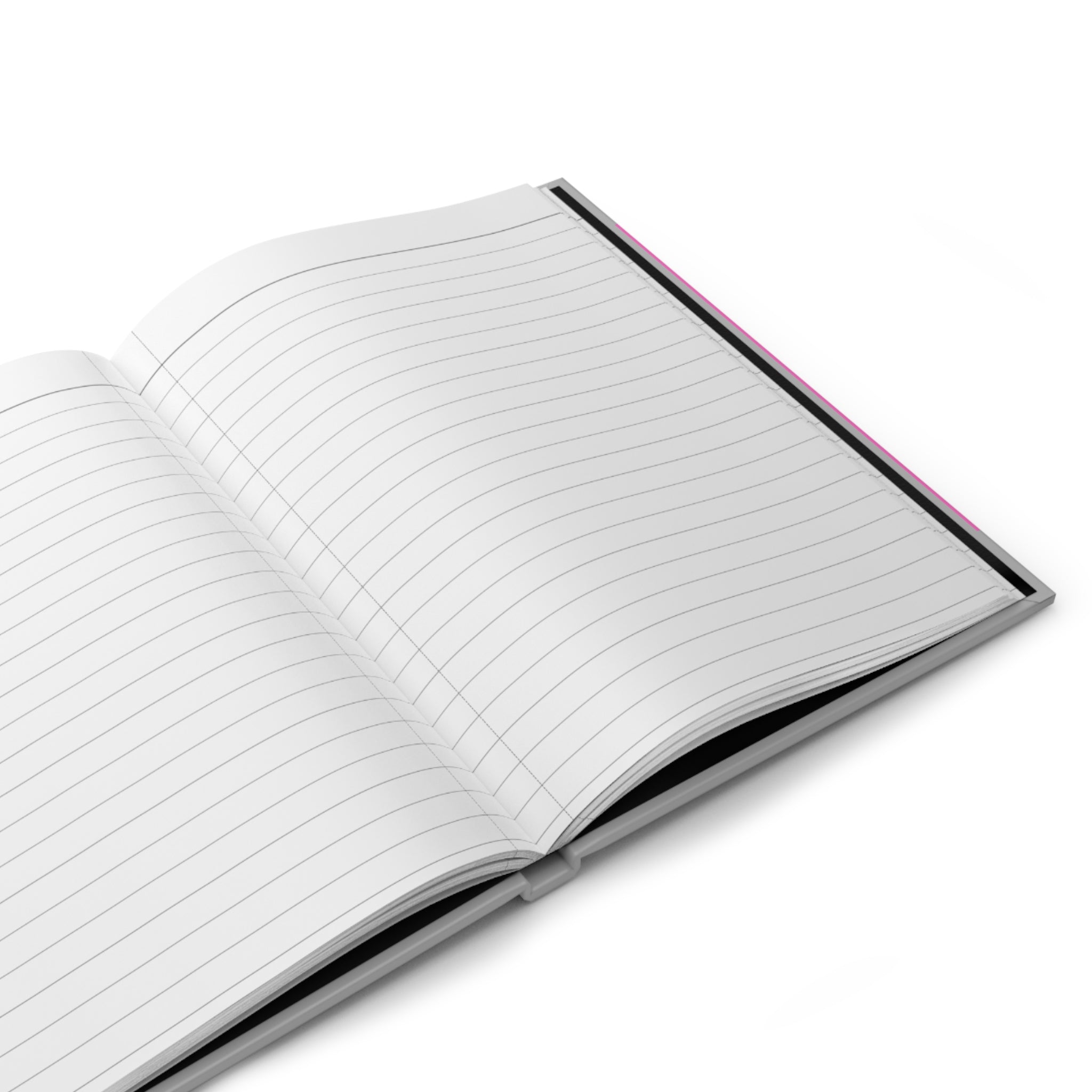 Open moontiq notebook 'Rose Sorbet' with lined pages against a white background