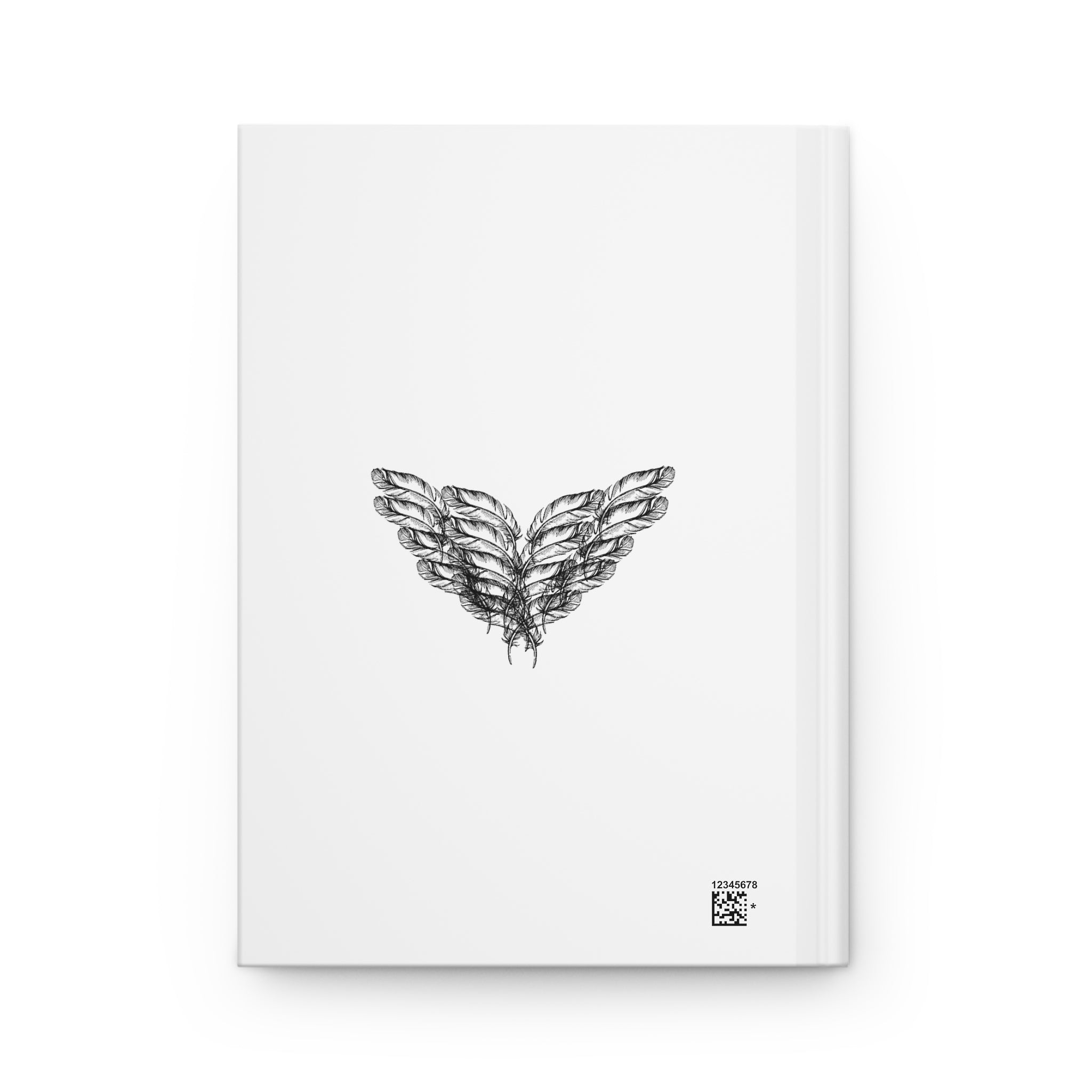 The back cover of the moontiq 'My Angel' notebook diary with angel wings.