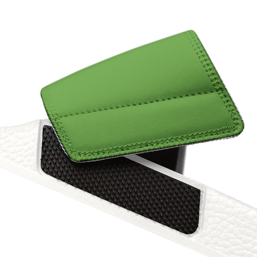 Removable green washable strap for the moontiq  women's summer slides easy to slip on sandals with the 'Butterfly and Rose' design. 